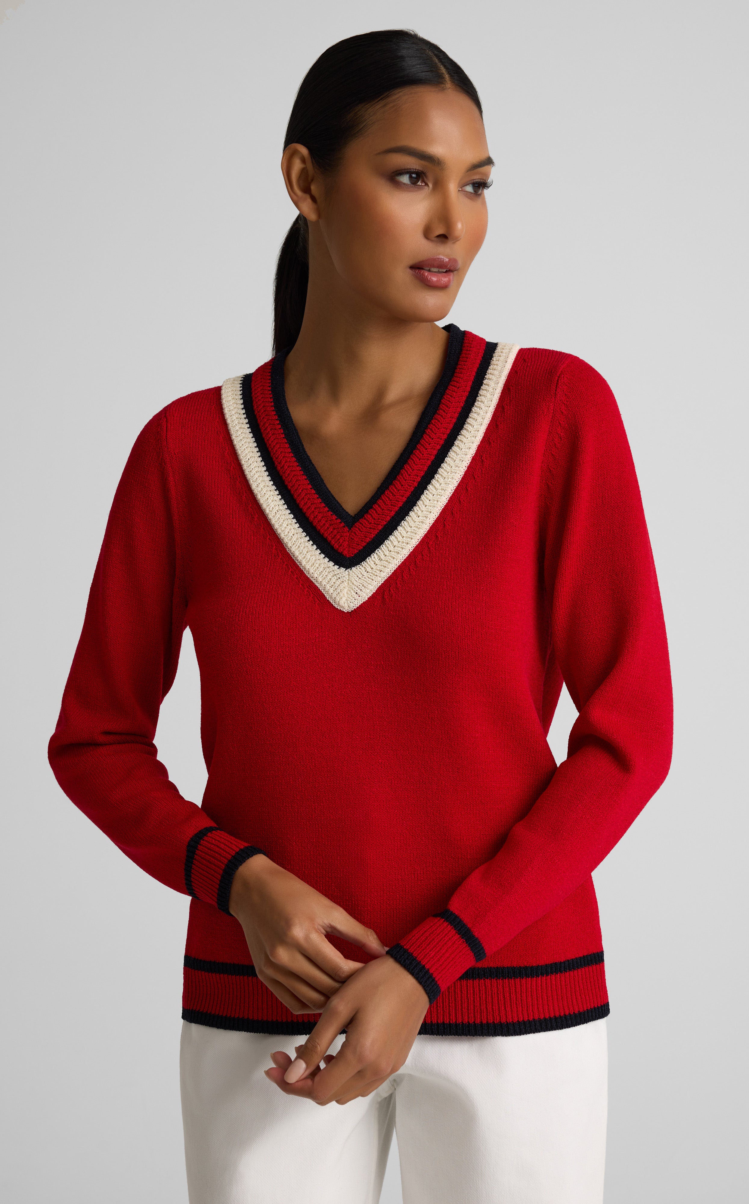 Veda Sweater In Legacy Crepe Knit | St. John Knits