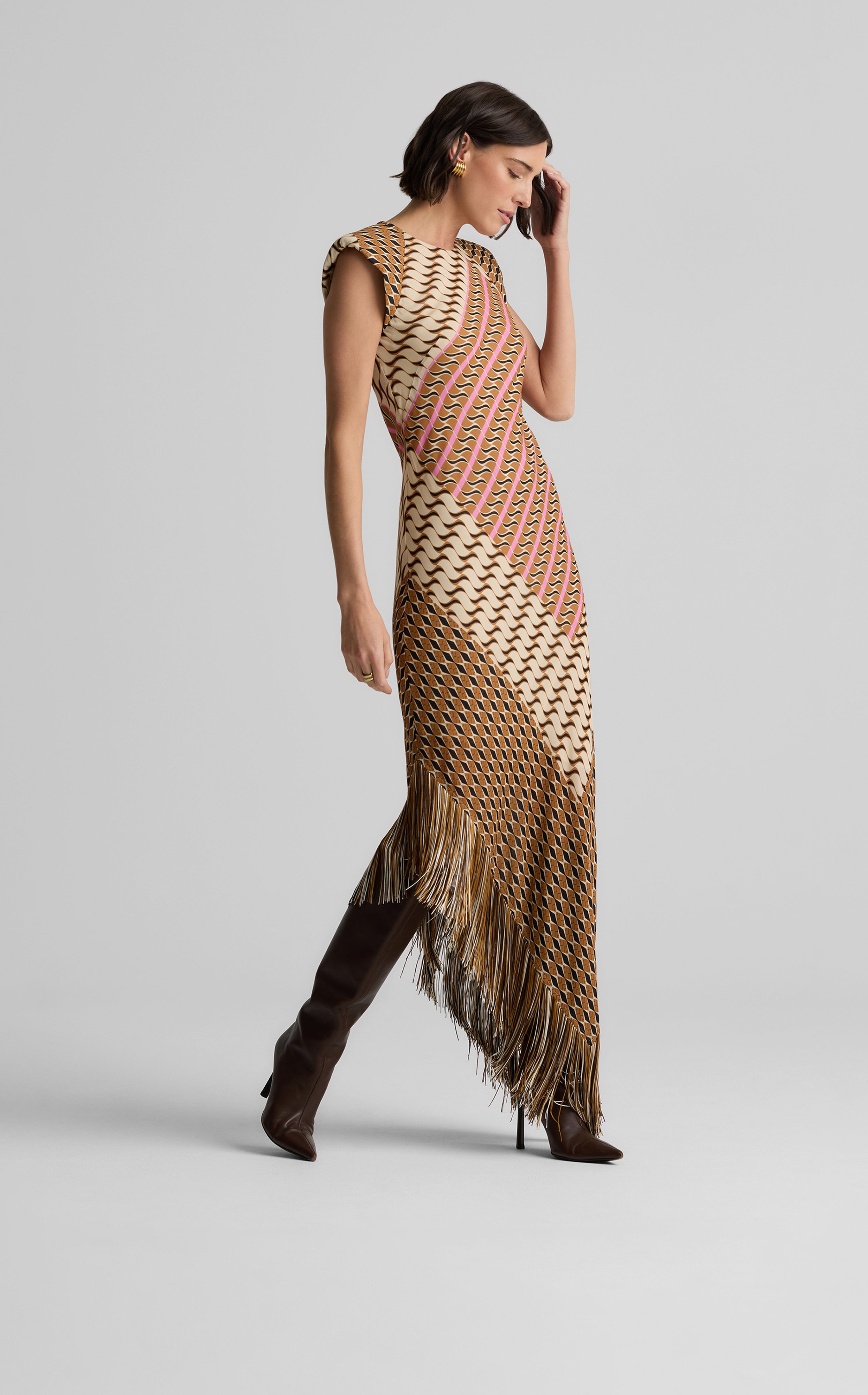 Nicole Dress in Desert Mosaic Print – St. John Knits