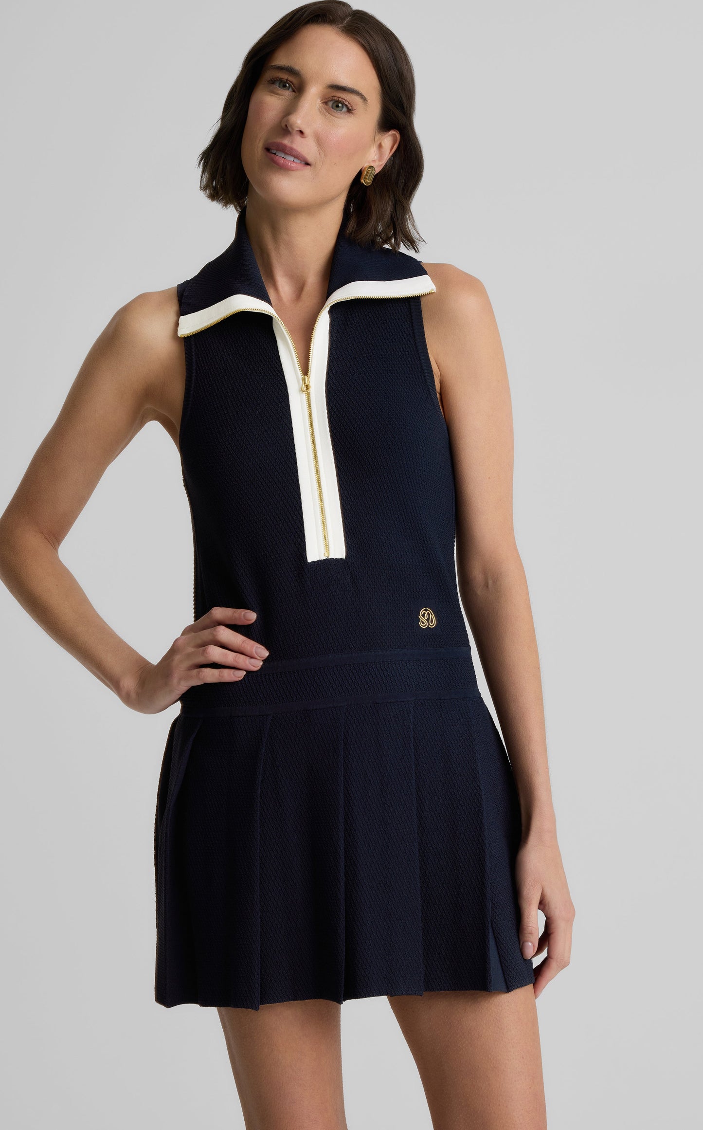 Nelly Dress in St. John x Malbon Diagonal Stretch Knit