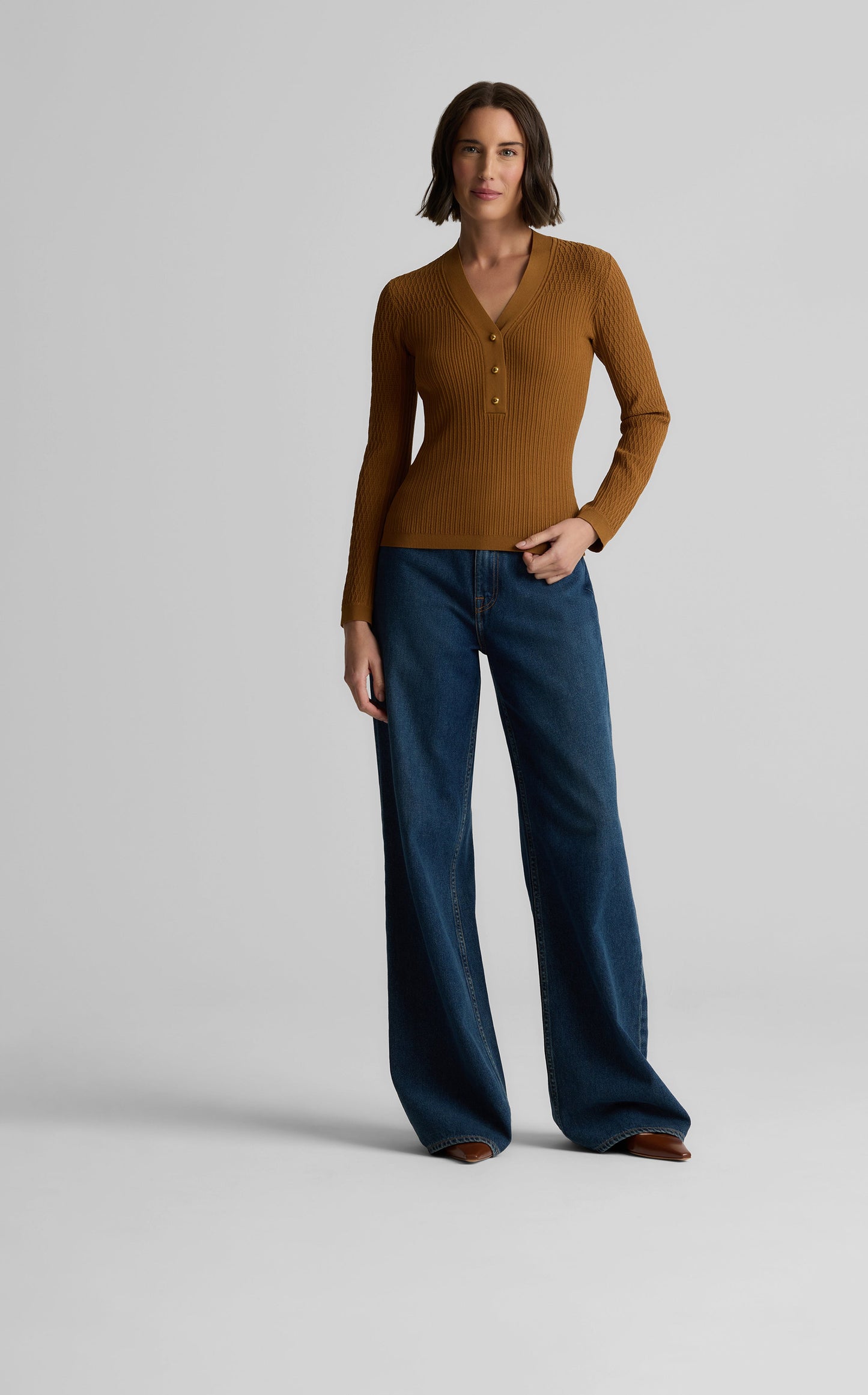 Remy Sweater in Fine Mixed Rib Knit