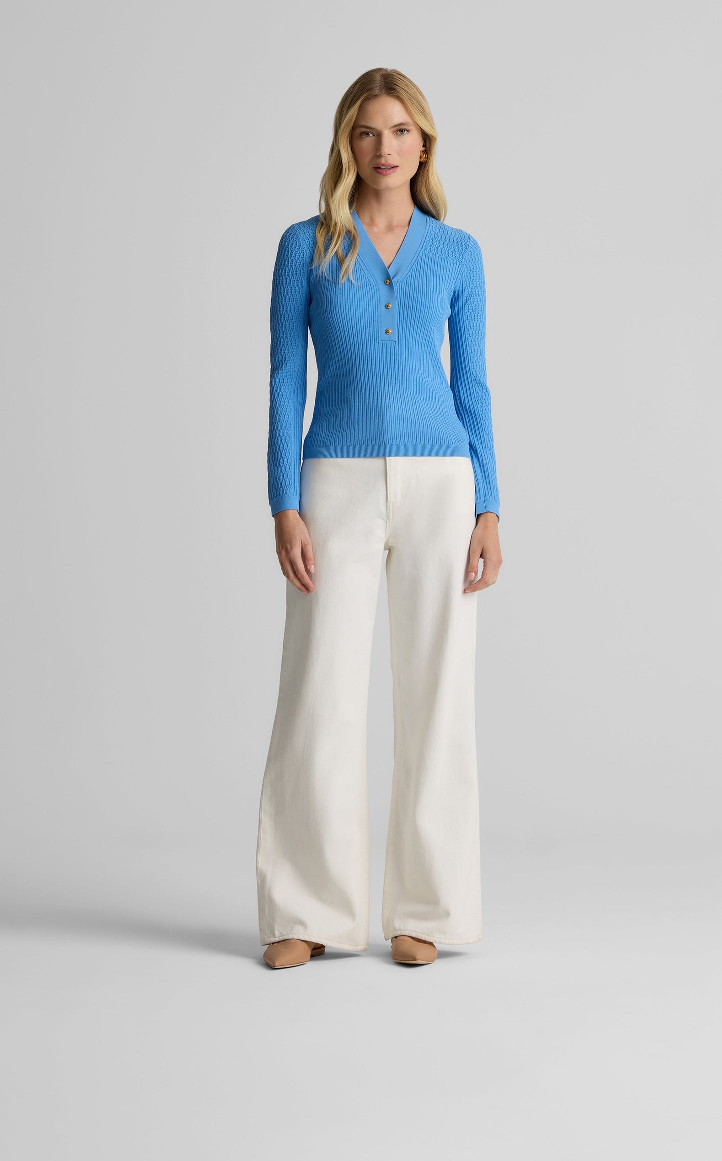 Remy Sweater in Fine Mixed Rib Knit