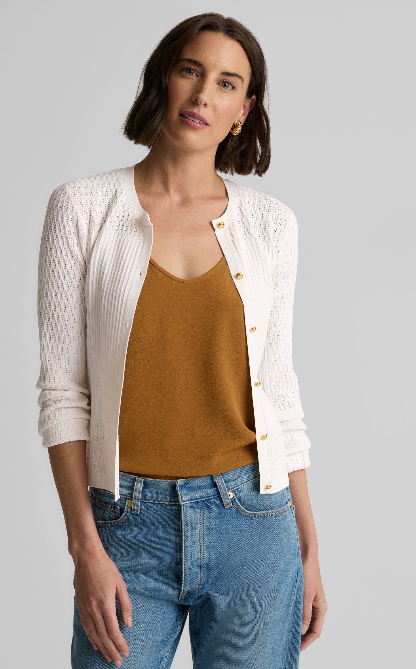 River Cardigan in Fine Mixed Knit