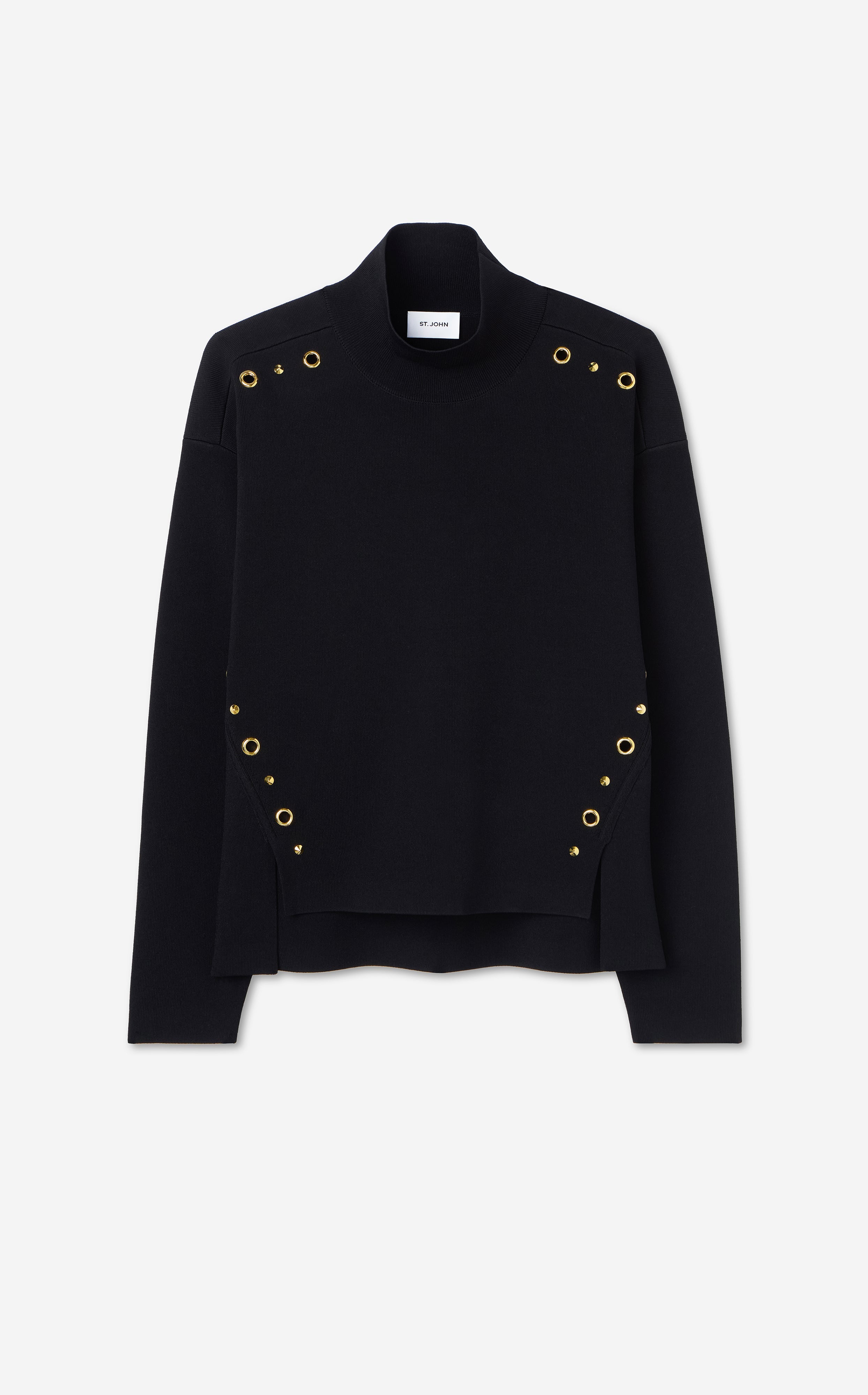 Embellished Turtleneck Sweater – St. John Knits