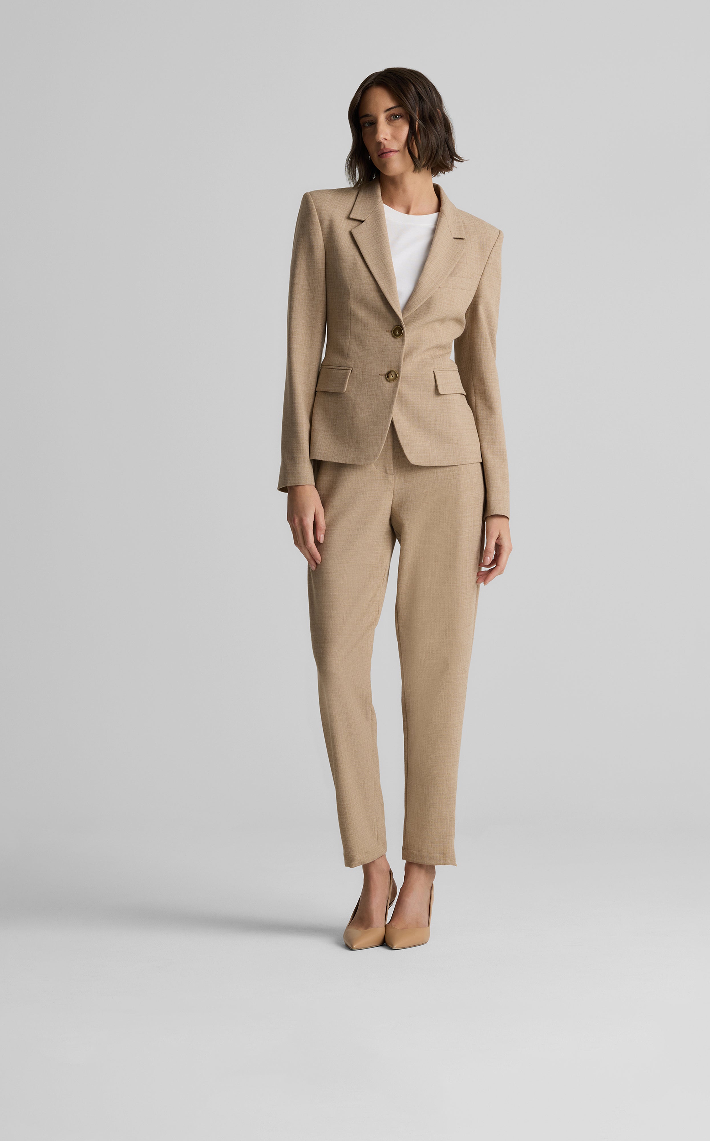 ジャケット ALYSI FW23 SINGLE-BREASTED JACKET (153819_A3060PINK) Paige Jacket in Stretch Plaid Suiting – St. John Knits
