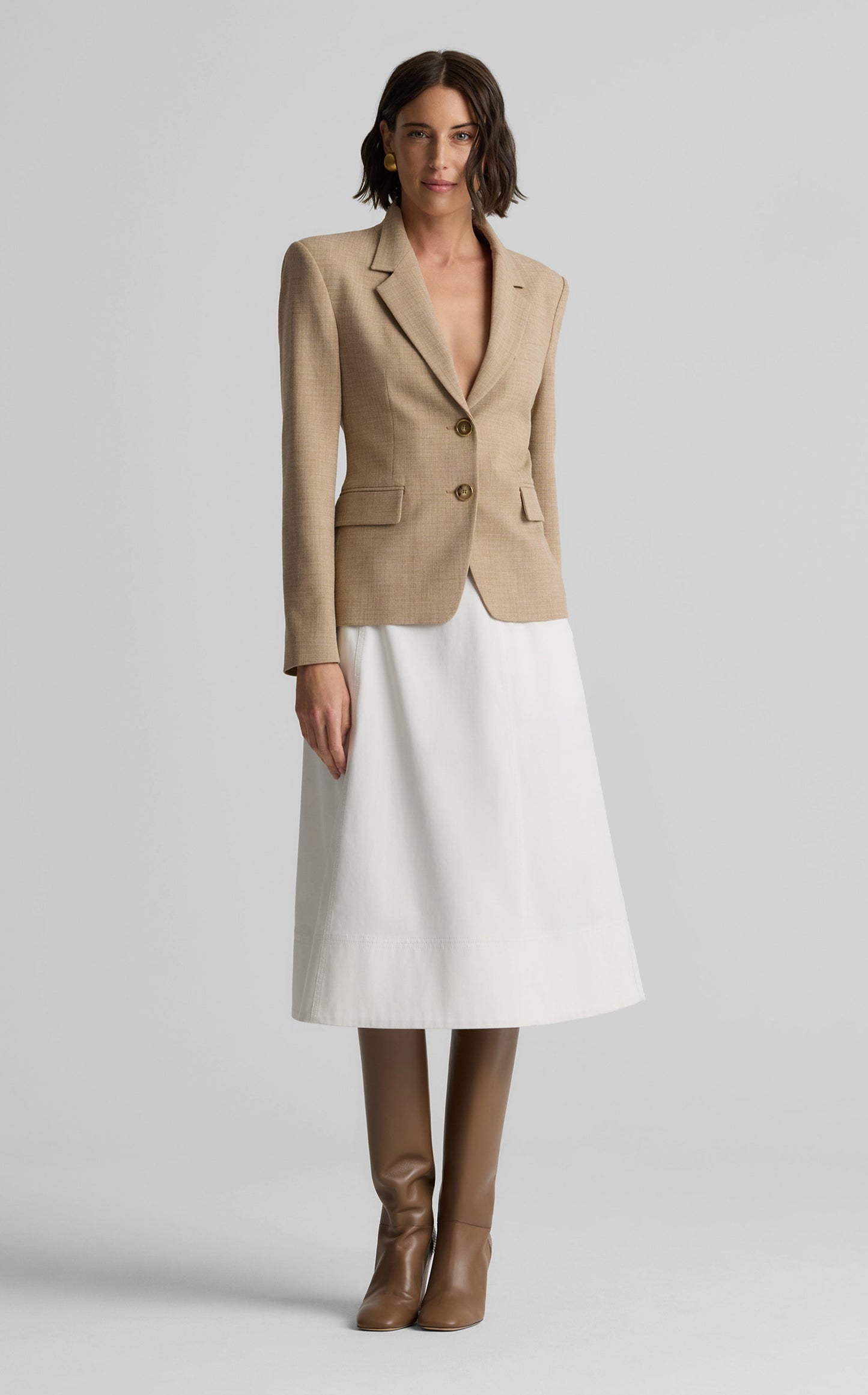 Paige Jacket in Stretch Plaid Suiting