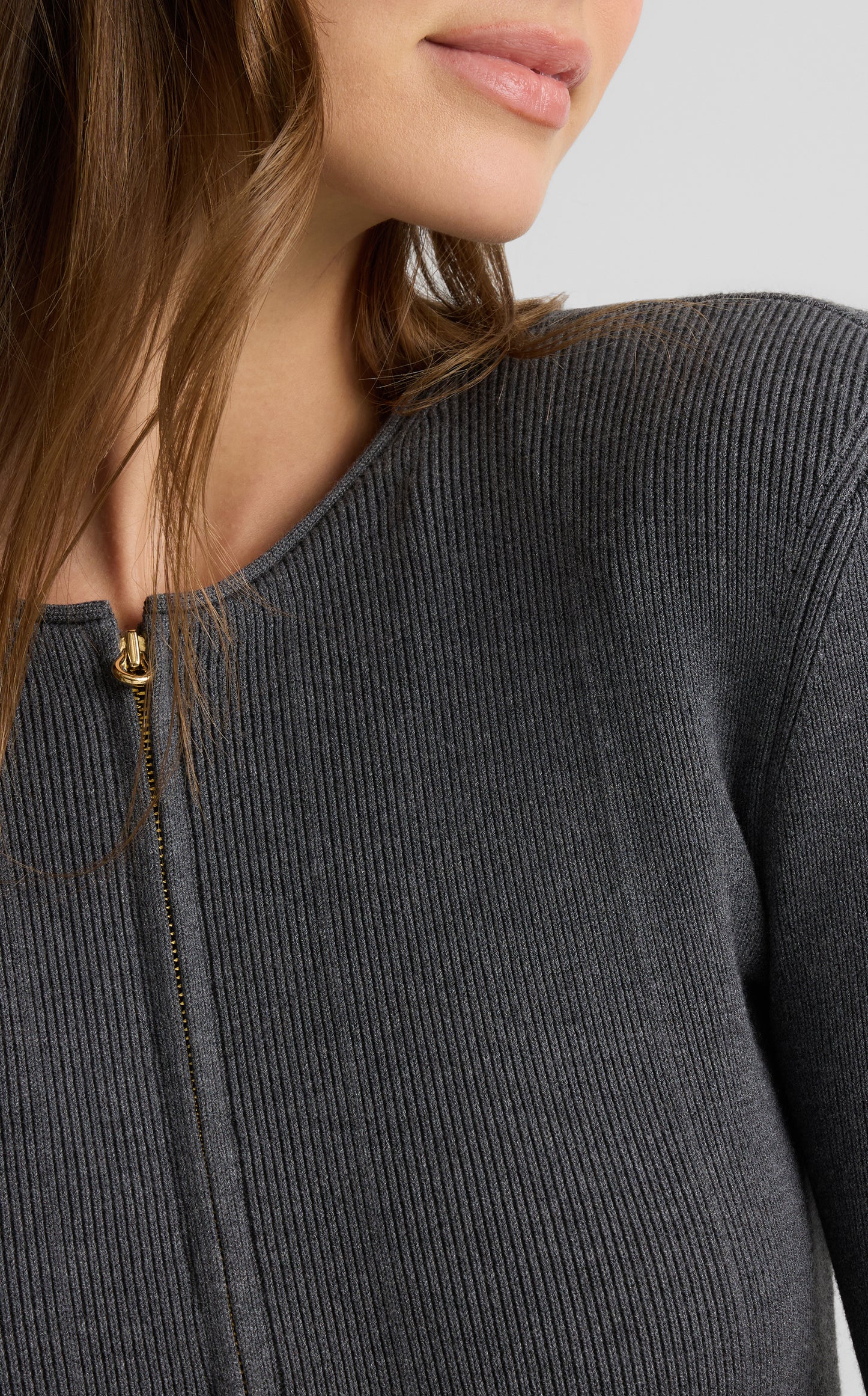 Maura Jacket in Engineered Rib Knit