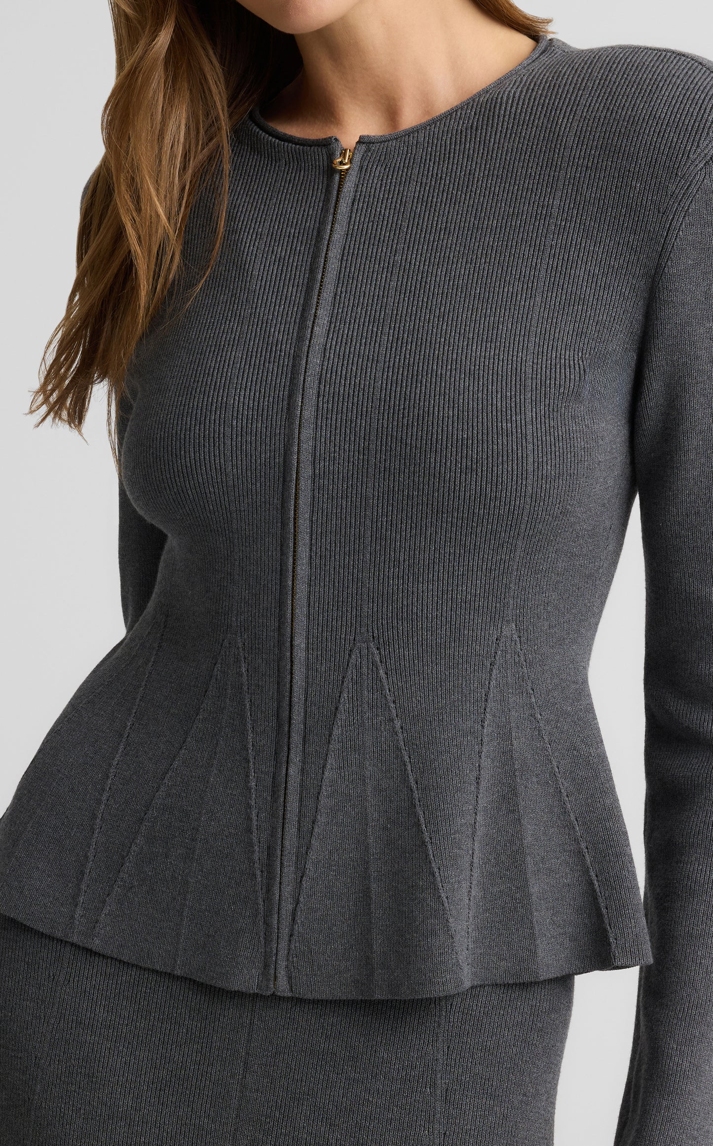 Maura Jacket in Engineered Rib Knit