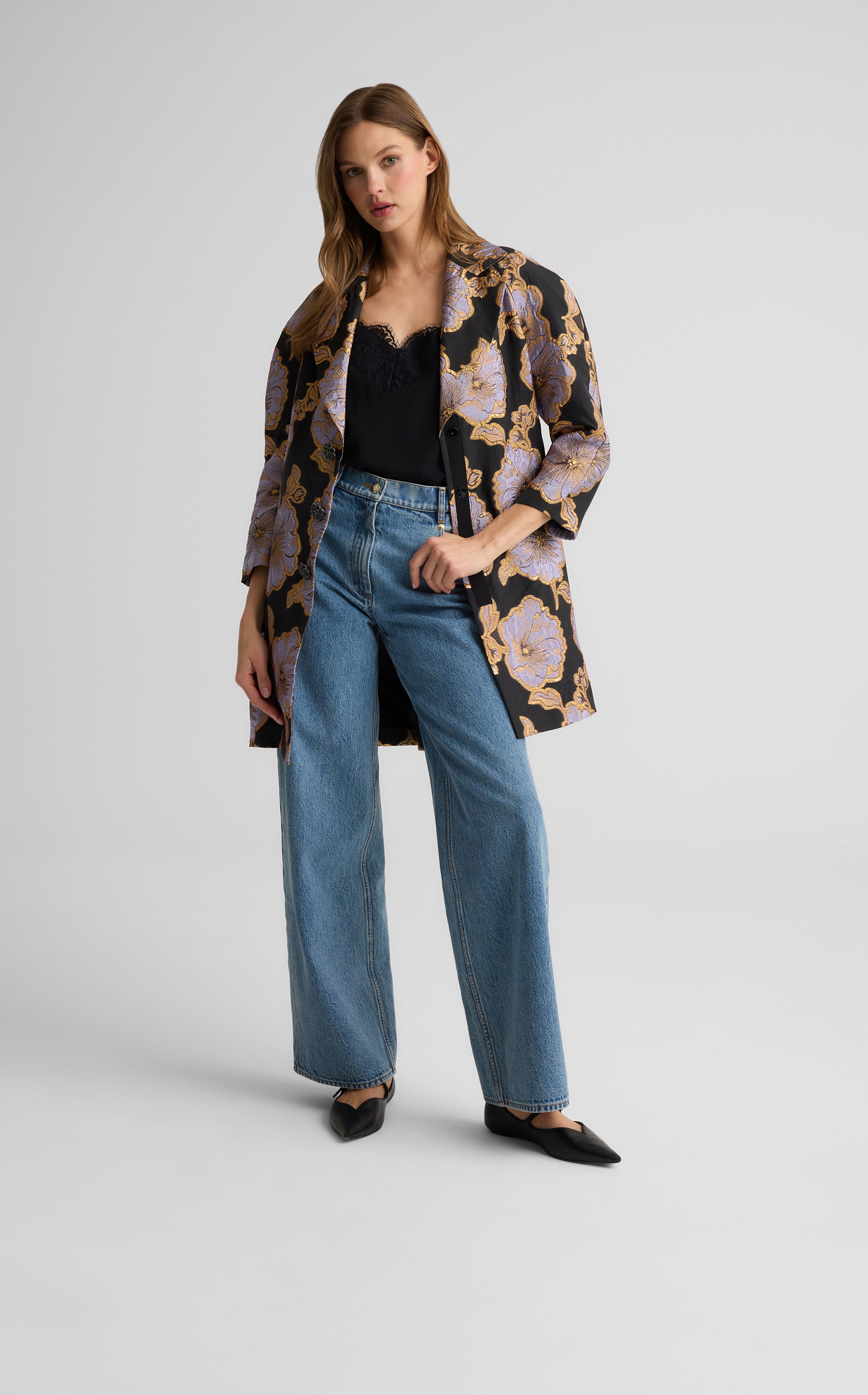 Maxine Jacket in Poppy Floral Jacquard | St. John Knits