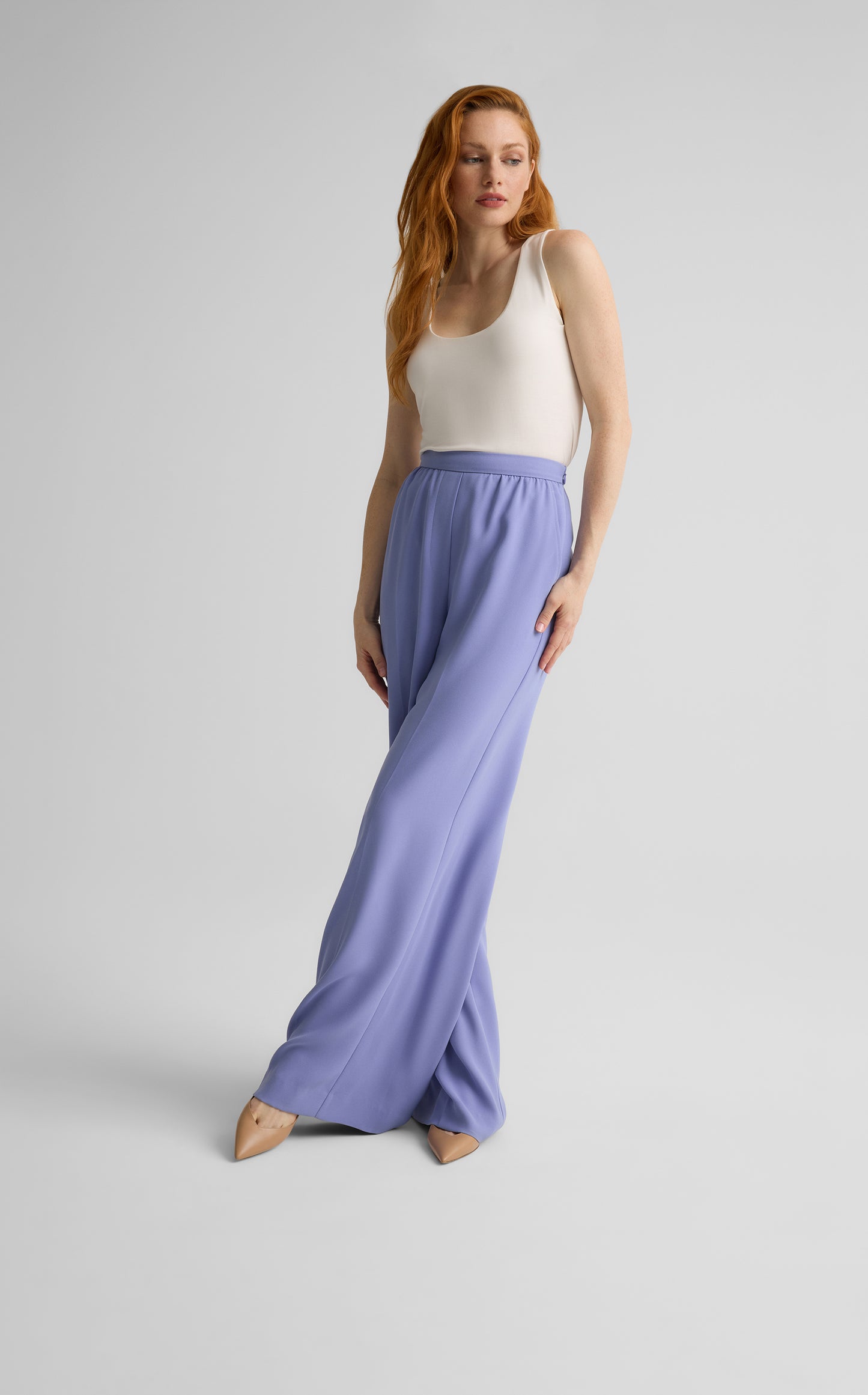Tabitha Pant in Satin Back Crepe