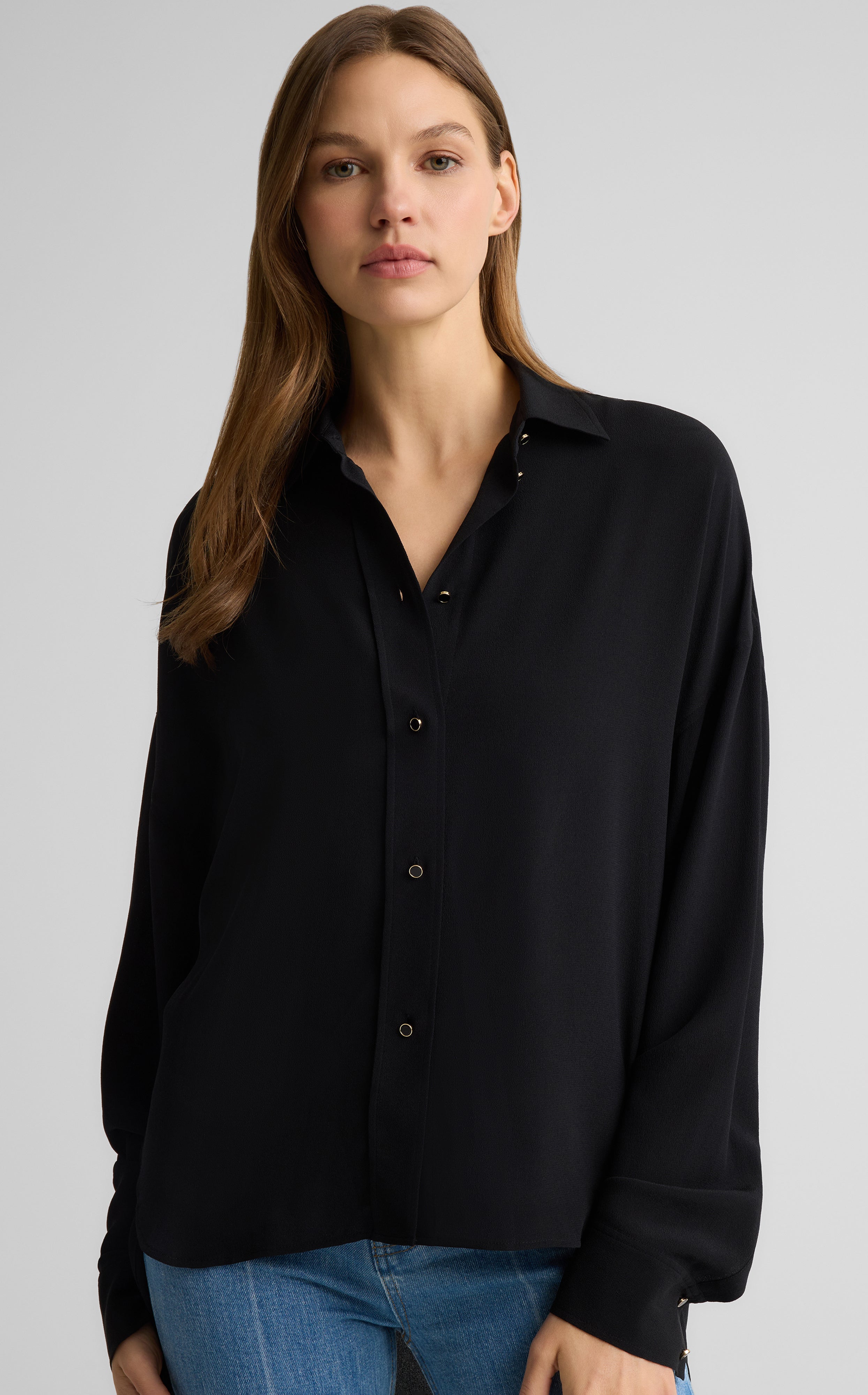 Sharon Top in Silk Crepe | St. John Knits