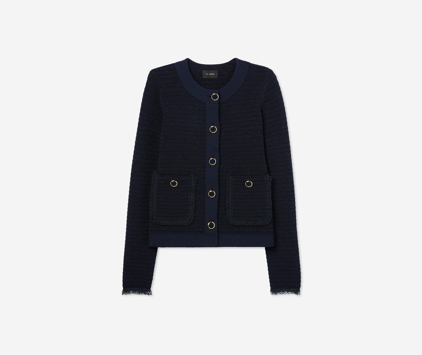 Fringe Knit Short Jacket