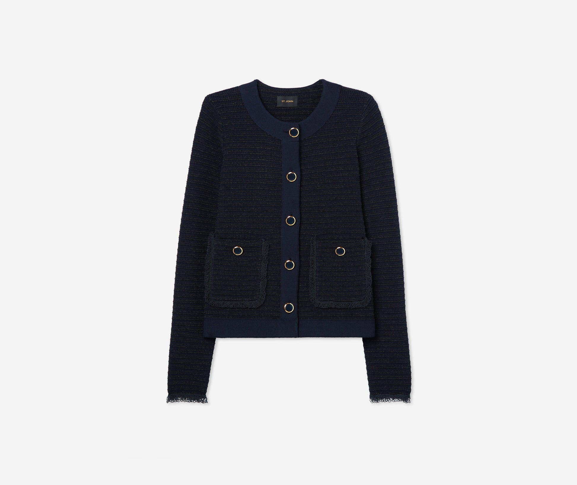 Fringe Knit Short Jacket