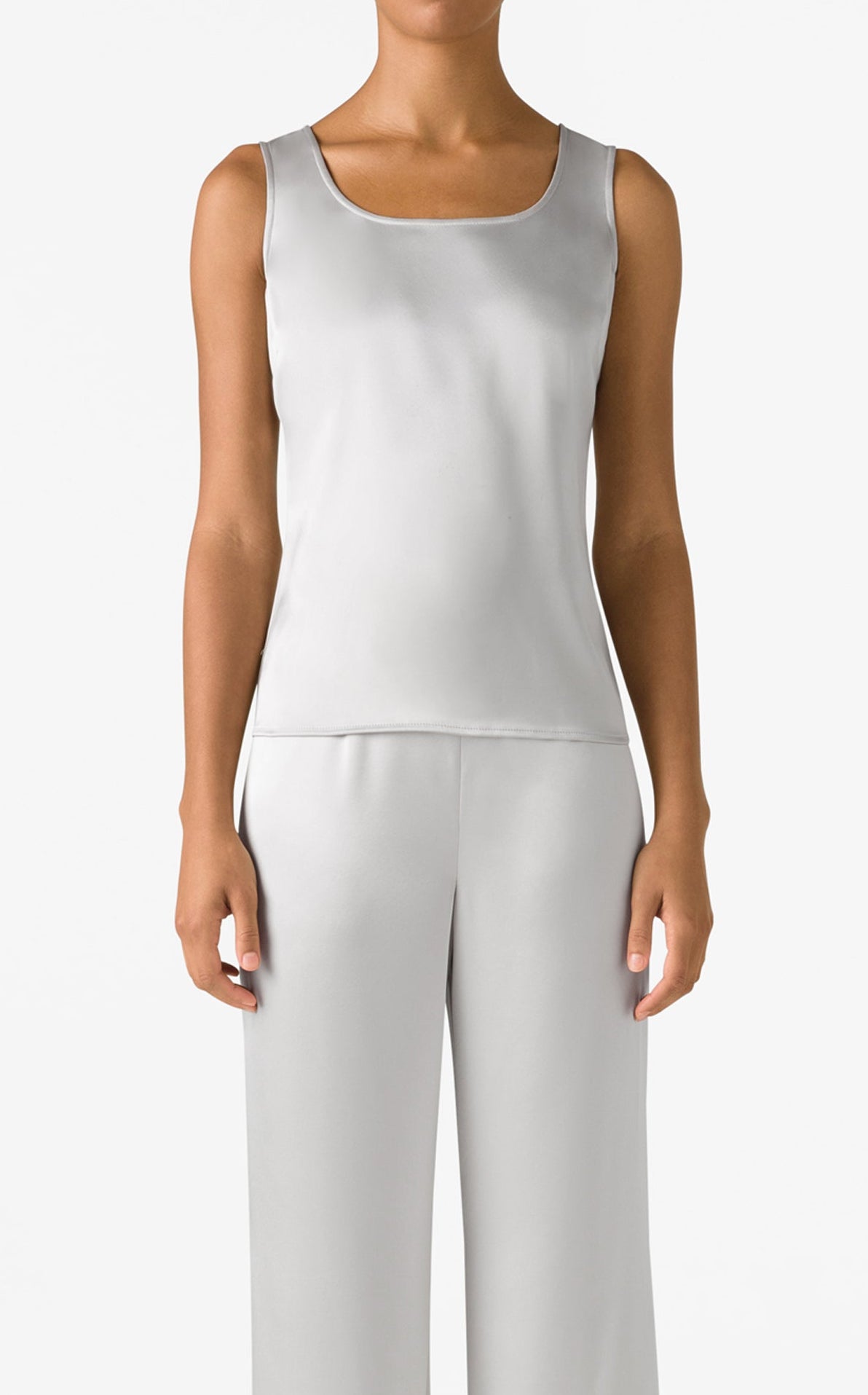 Liquid Satin Shell - Platinum – St. John Knits