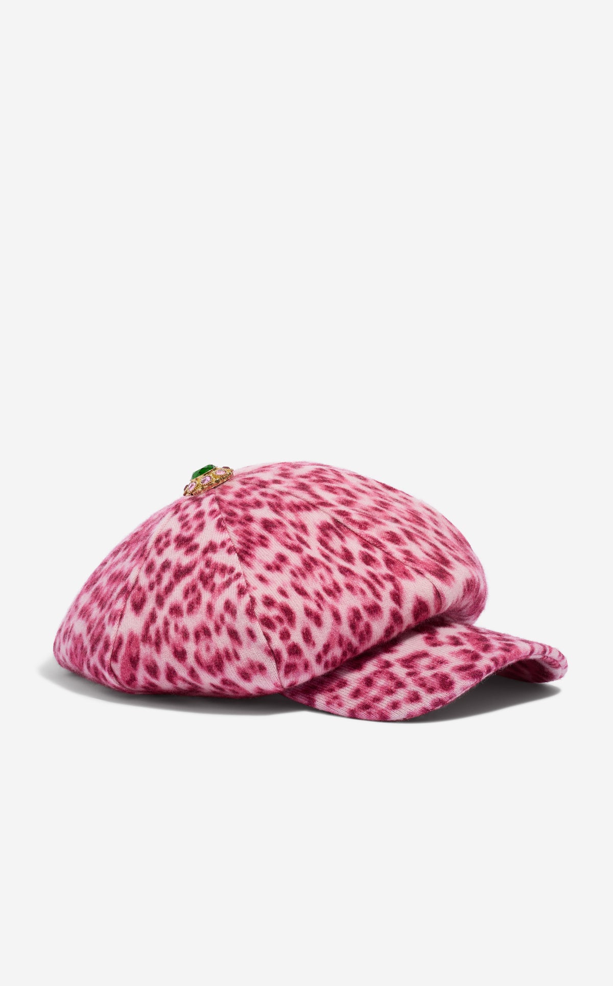 Hat in Leopard Print Cashmere Blend