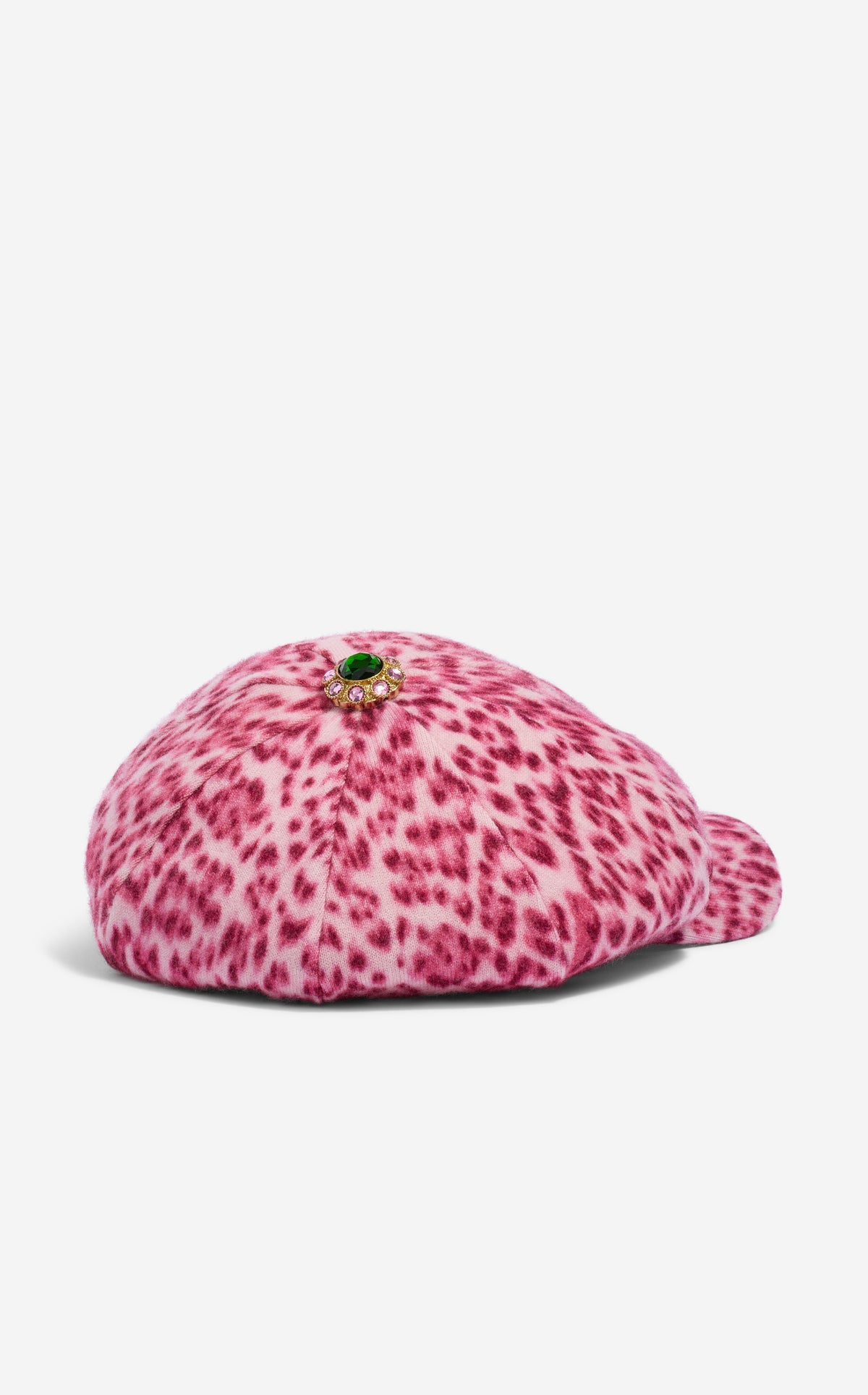 Hat in Leopard Print Cashmere Blend