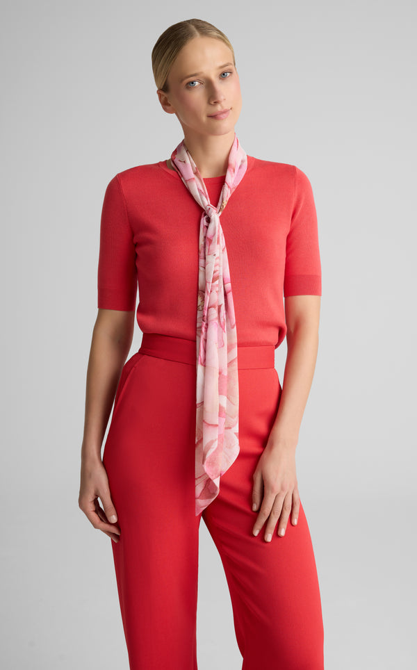 Bridget Scarf In Peony Printed Silk