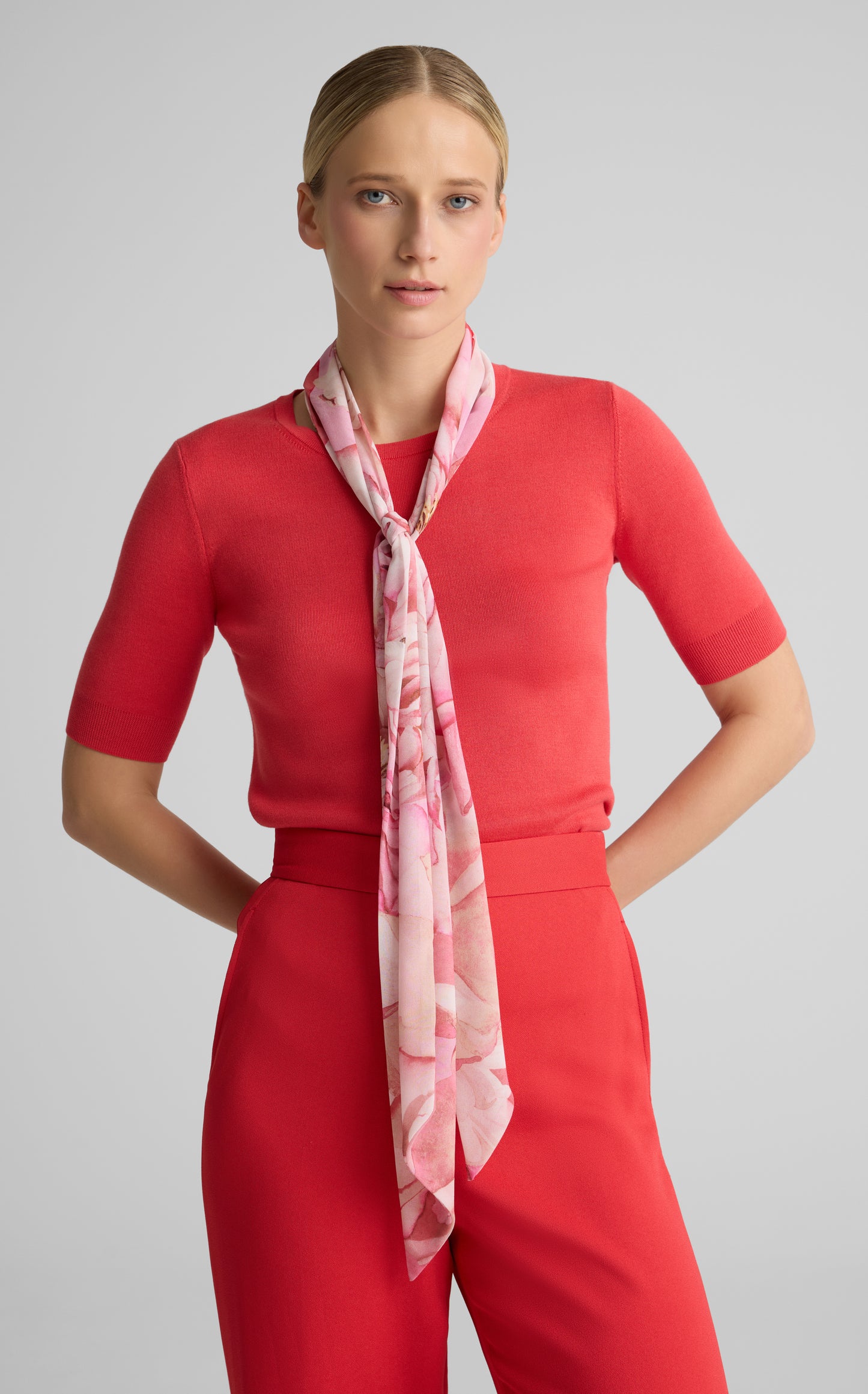 Bridget Scarf In Peony Printed Silk