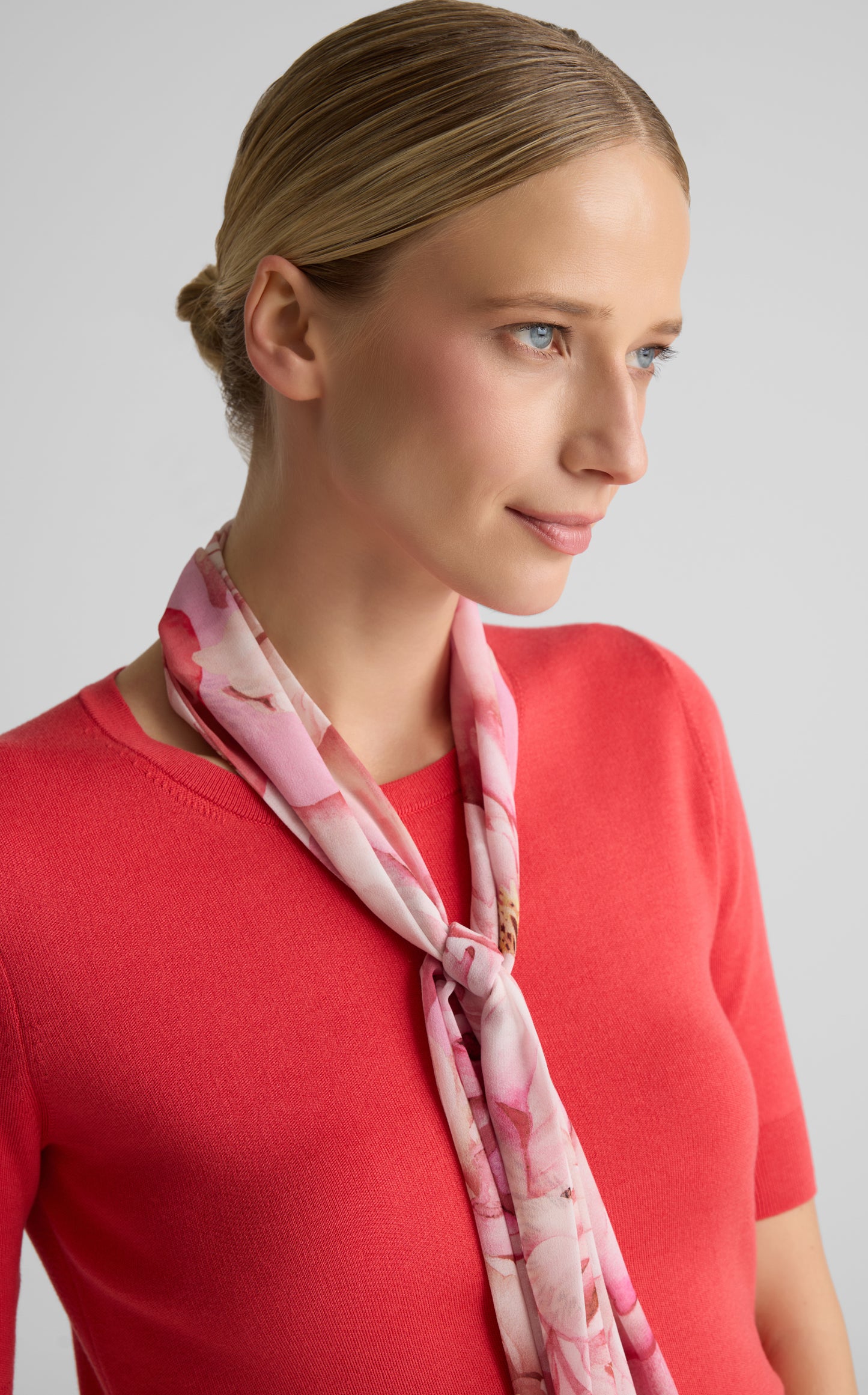 Bridget Scarf In Peony Printed Silk