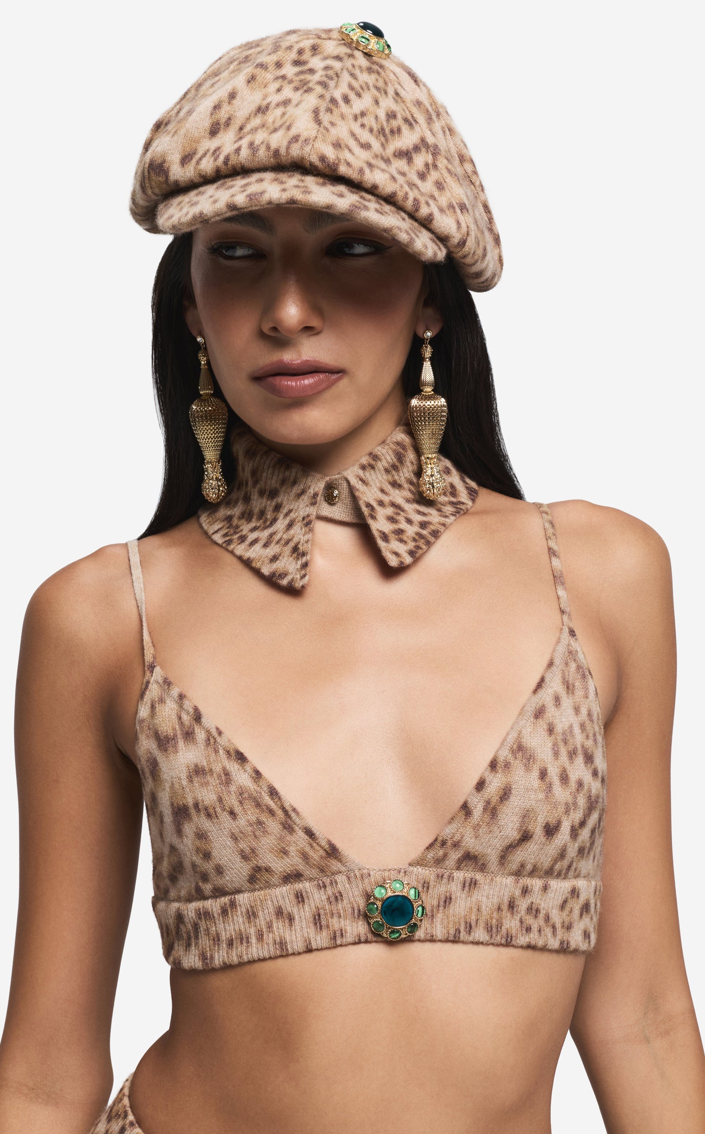 Collar in Leopard Print Cashmere Blend