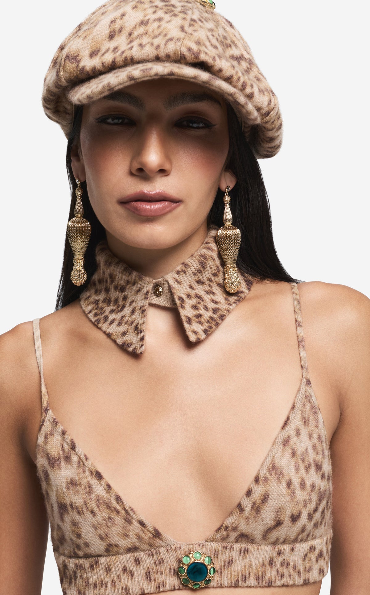 Collar in Leopard Print Cashmere Blend