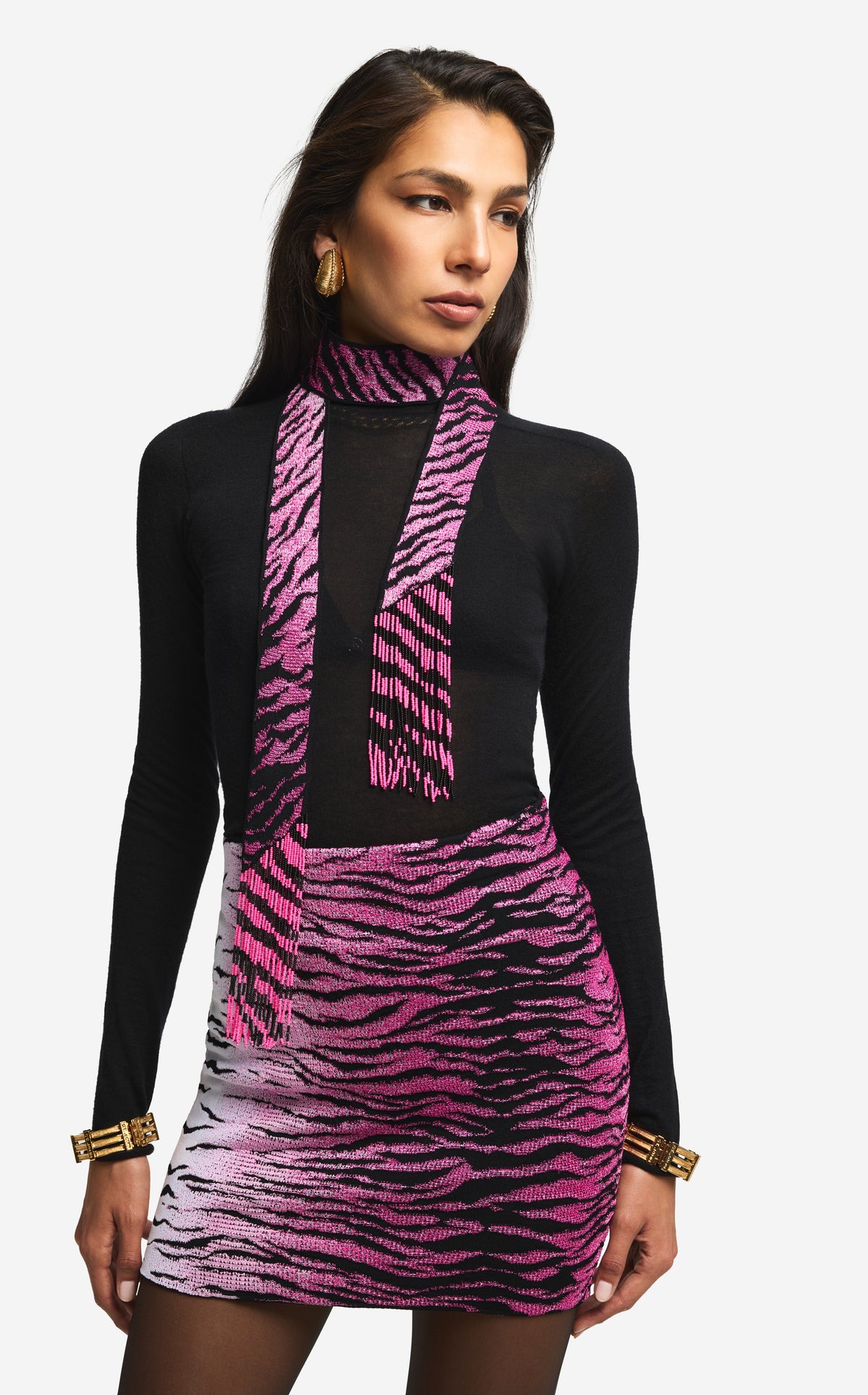 Scarf in Tiger Jacquard