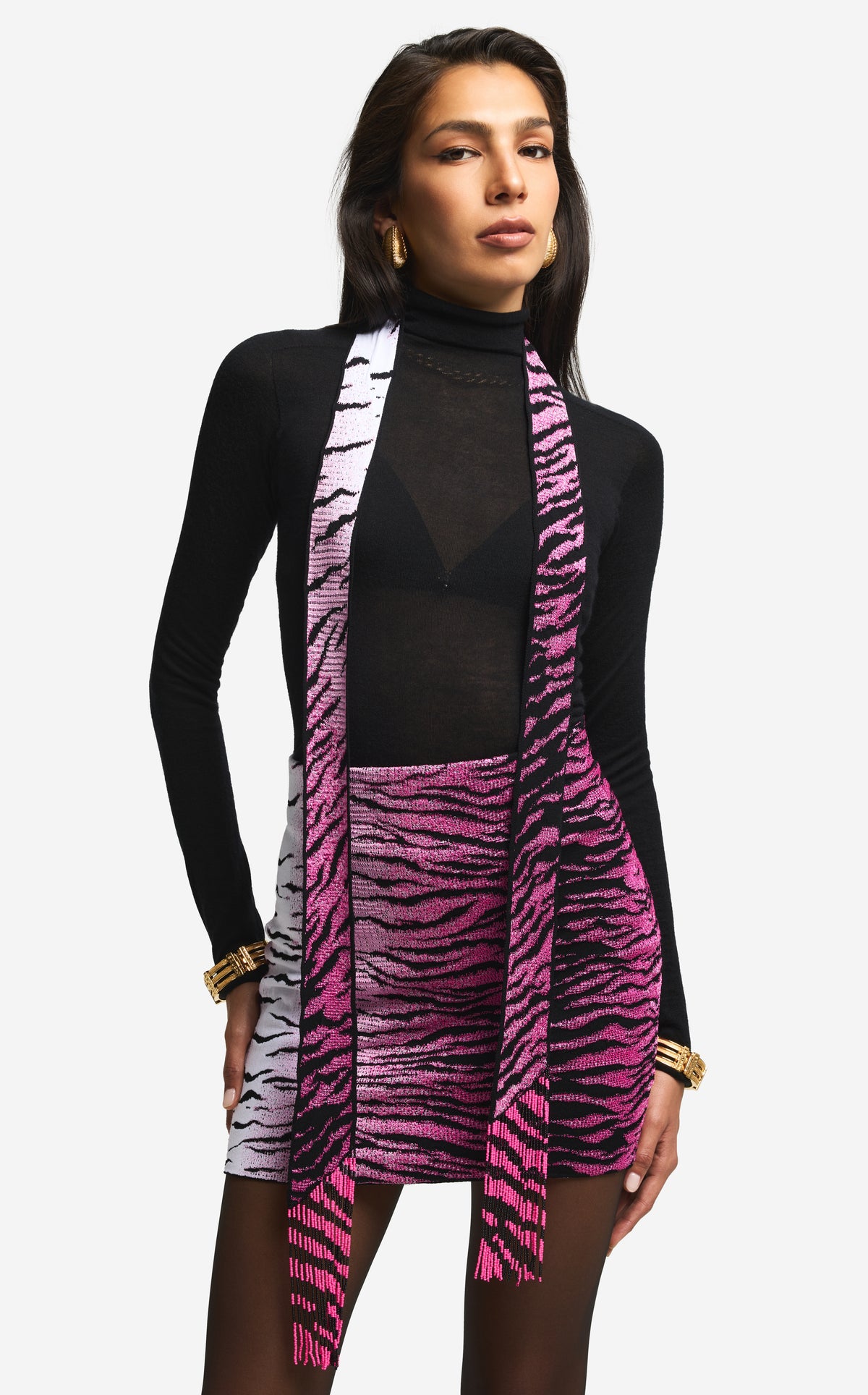 Scarf in Tiger Jacquard