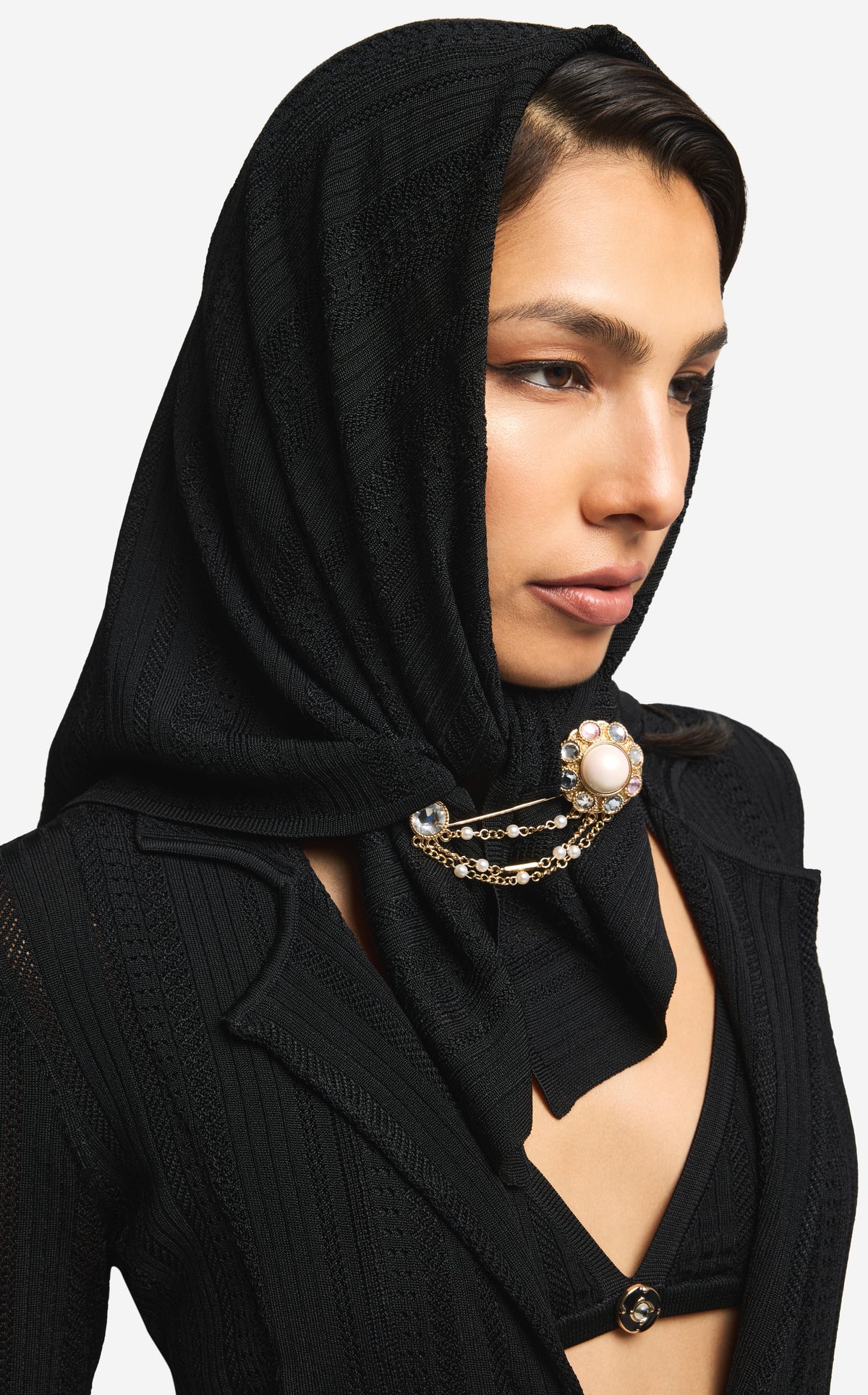 Scarf in Pointelle Knit