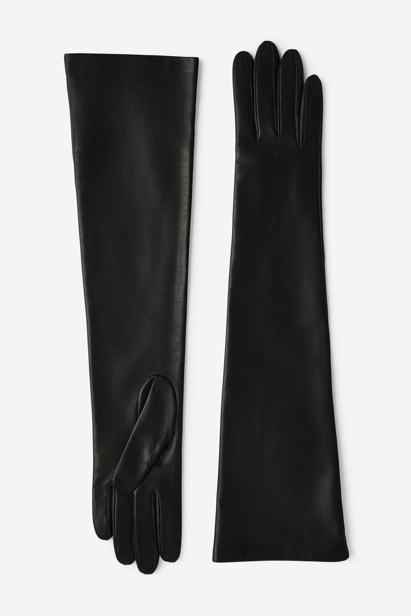 Long Leather Gloves With Cashmere Lining