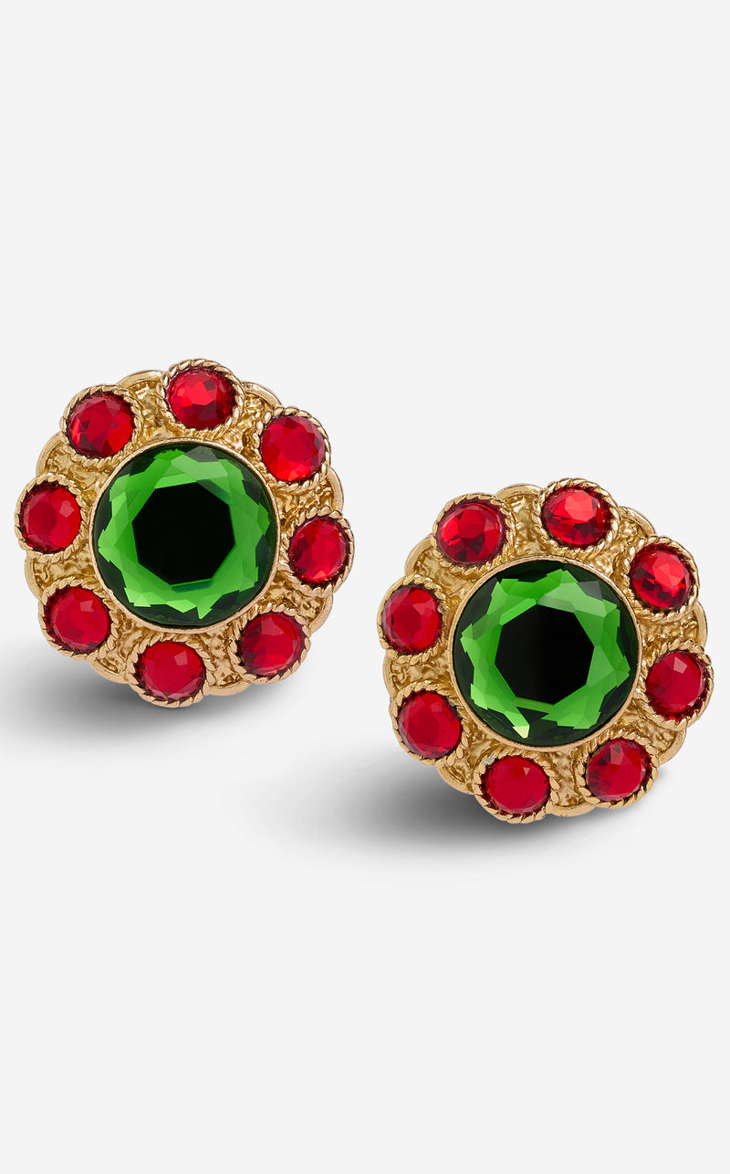 Earrings with Cabochons & Crystals