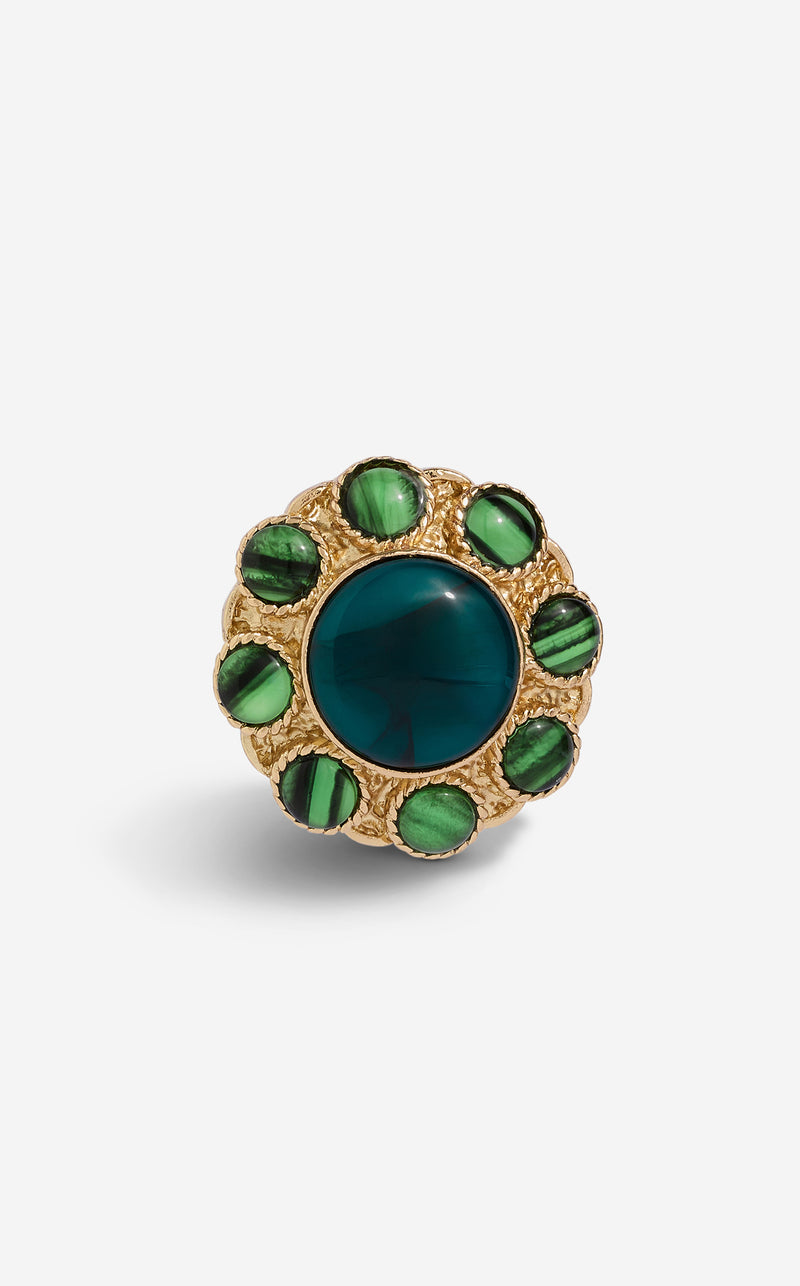 Brooch with Cabochons & Crystals