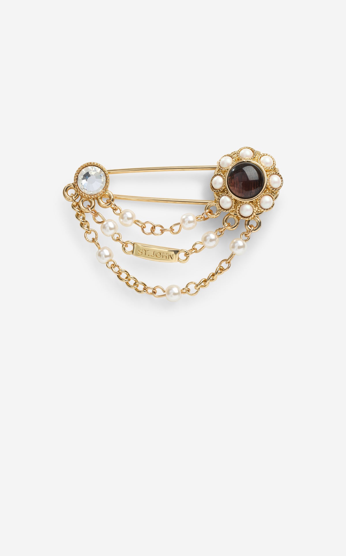 Small Pin with Cabachons & Crystals