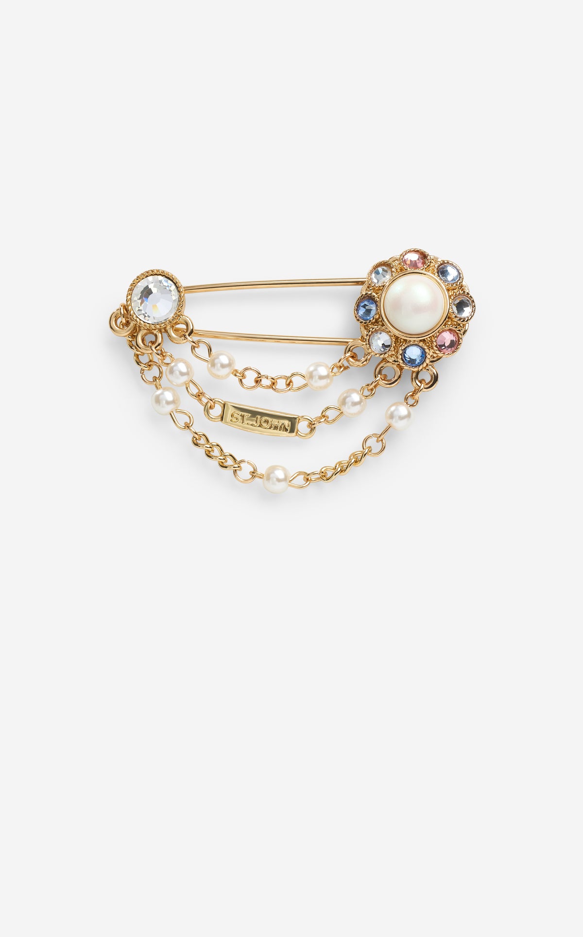 Small Pin with Cabachons & Crystals