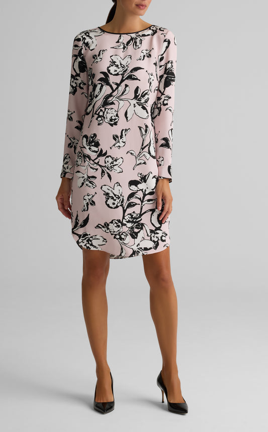 Magnolia Floral Bateau Neck Dress