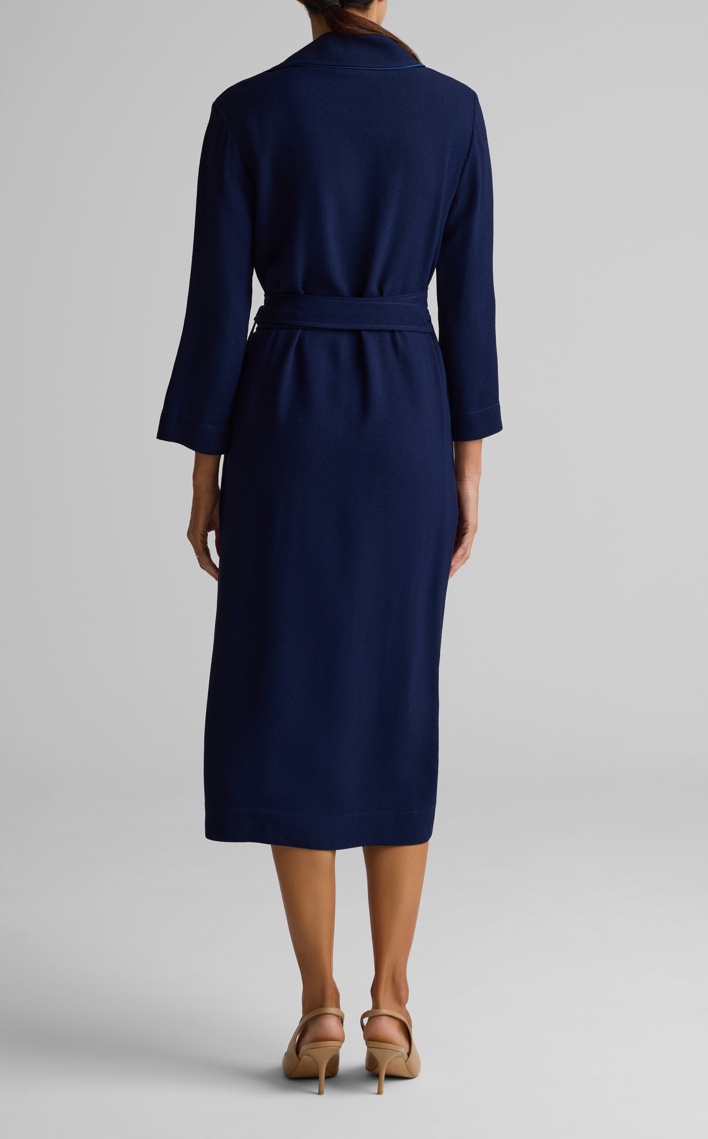 Textured Crepe Wrap Dress