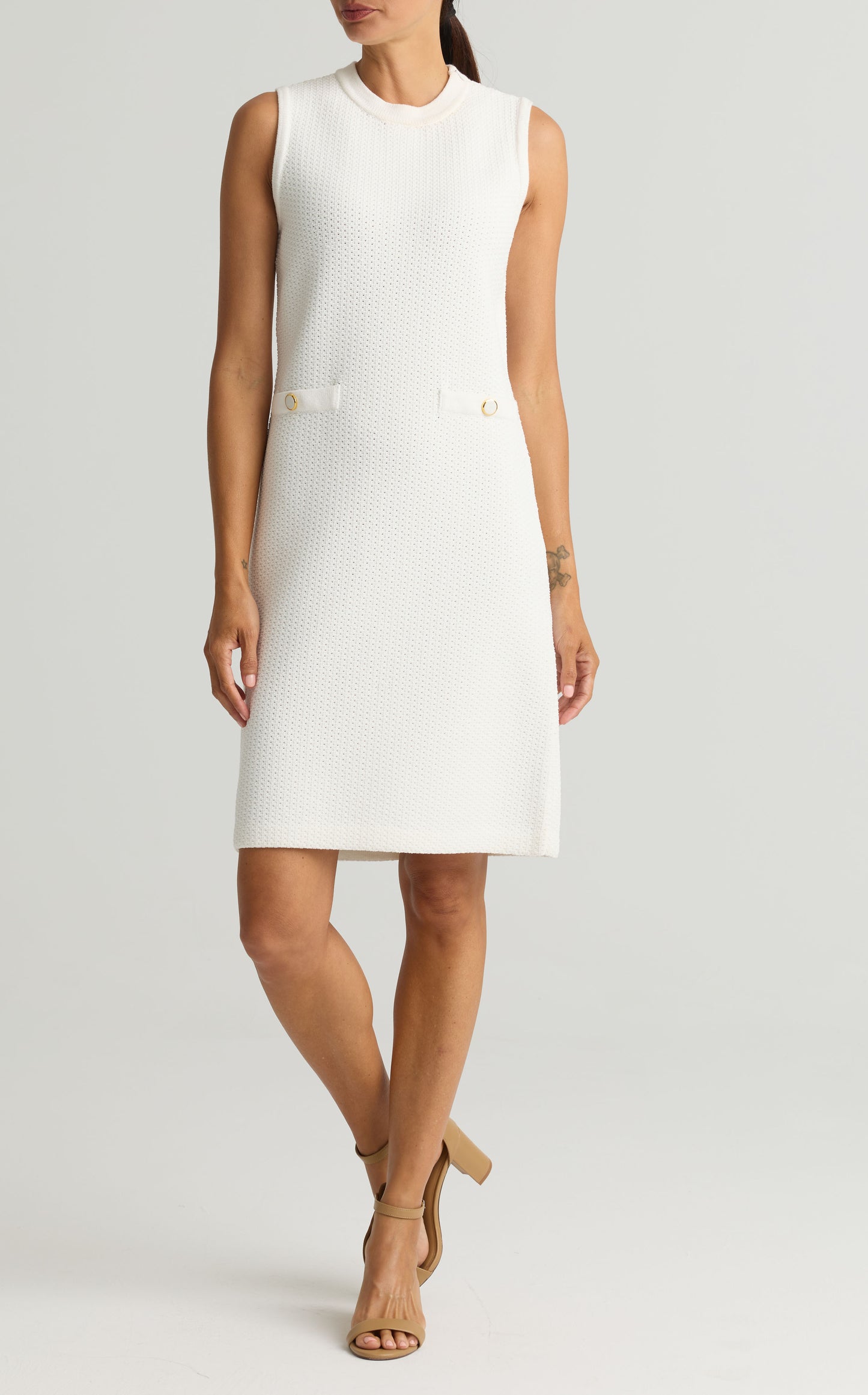 Textured Knit Sleeveless Dress