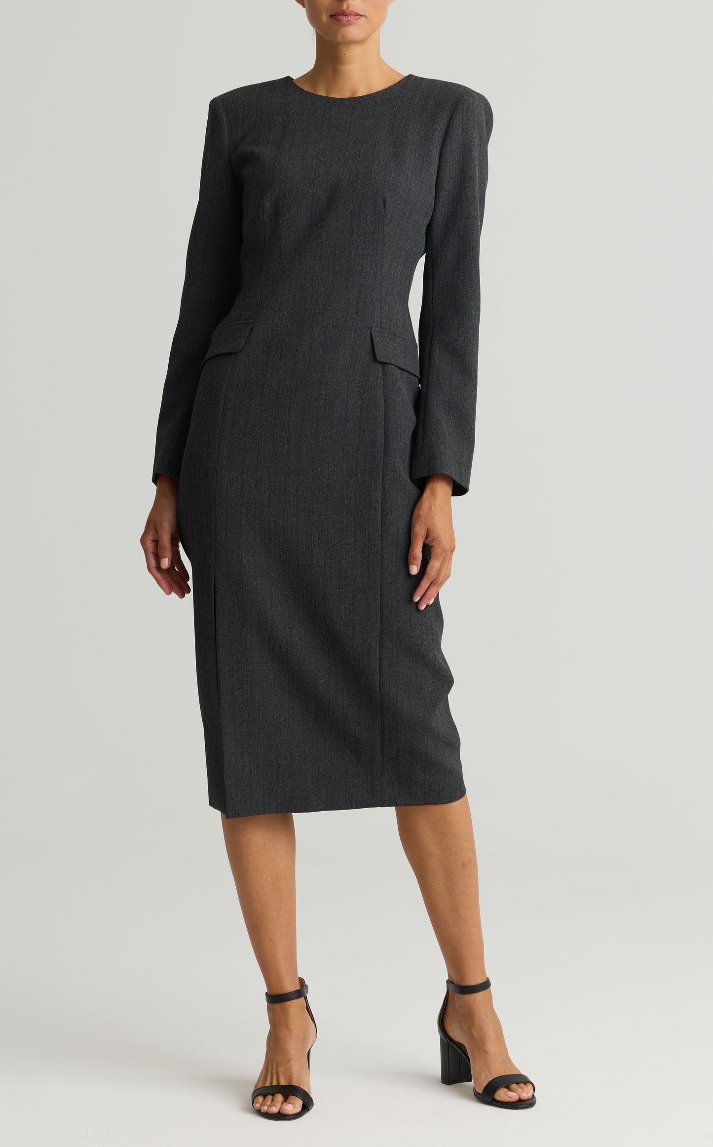 Long Sleeve Pinstripe Dress
