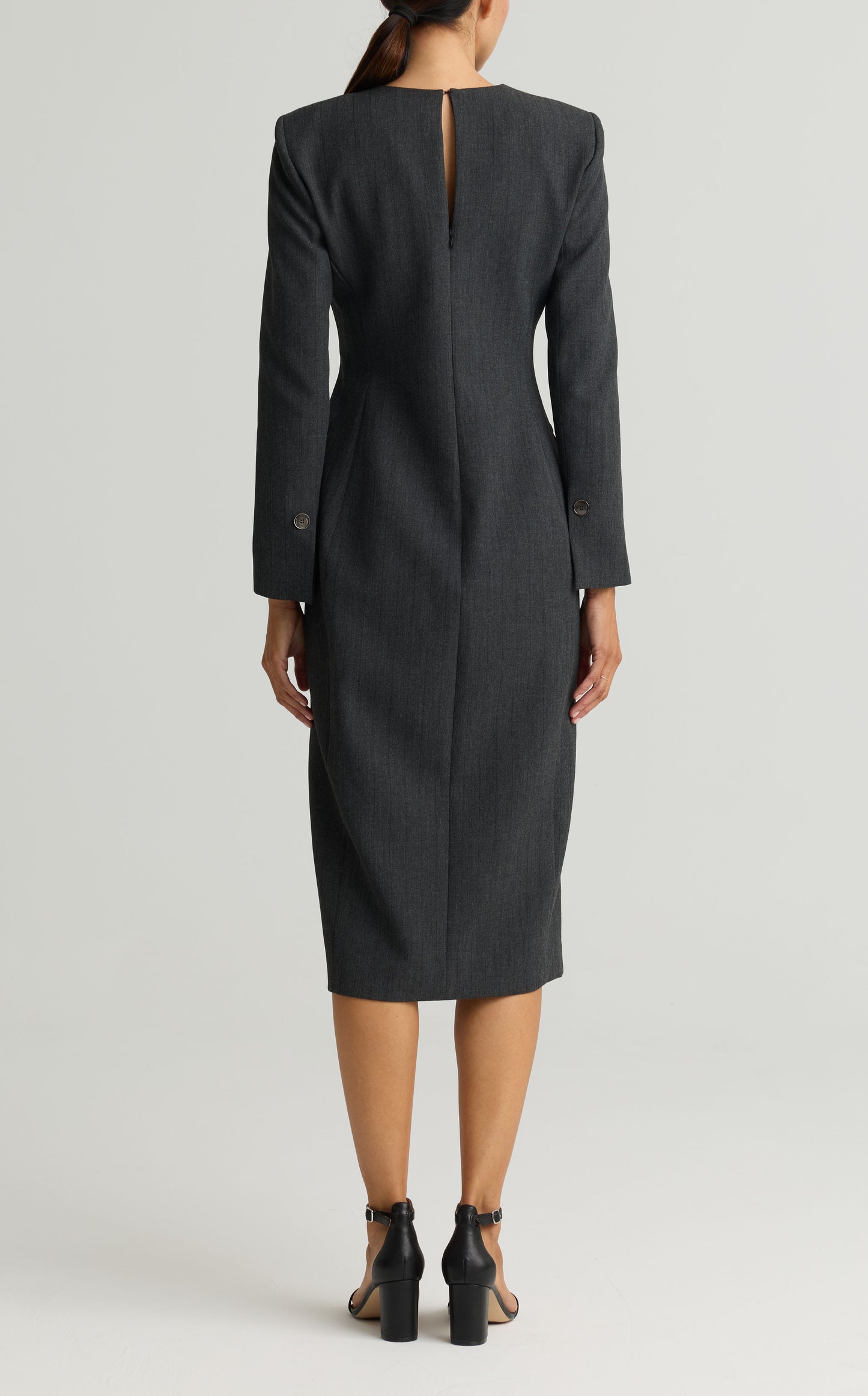 Long Sleeve Pinstripe Dress