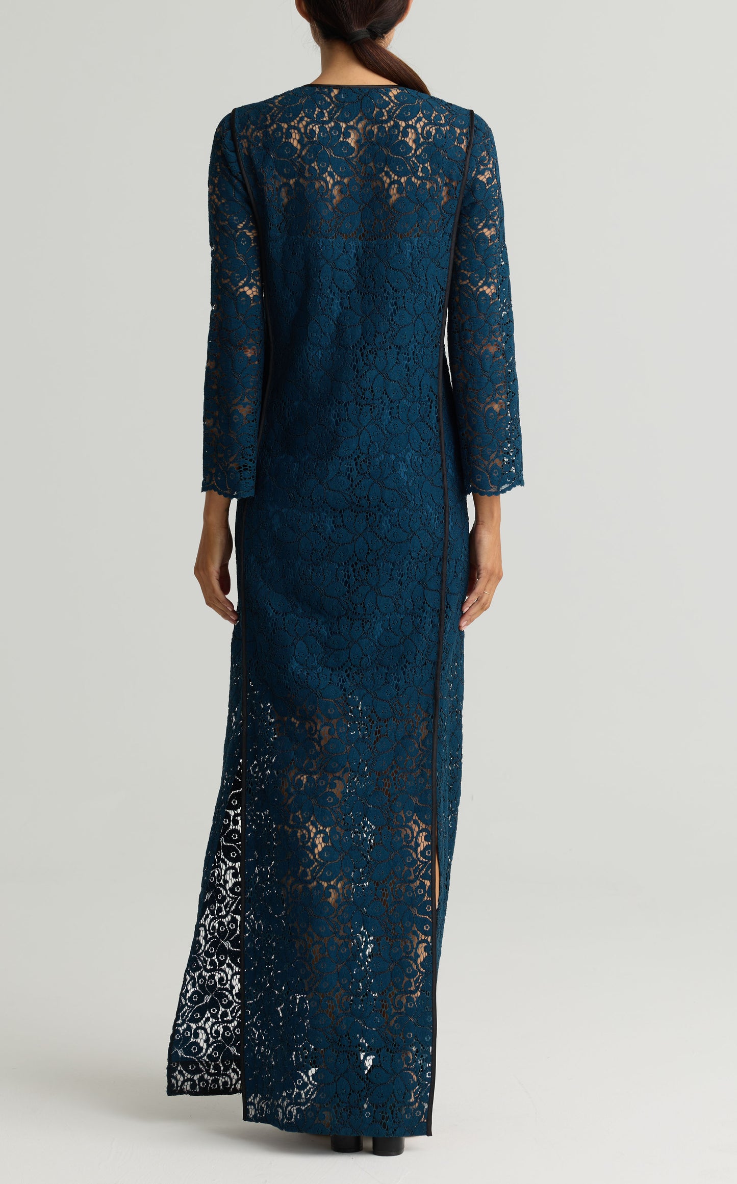 Long Sleeve Guipure Lace Gown