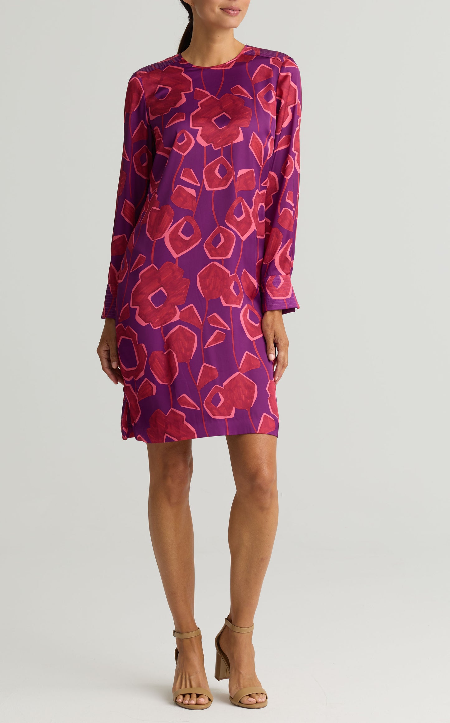Cubist Floral Print Dress