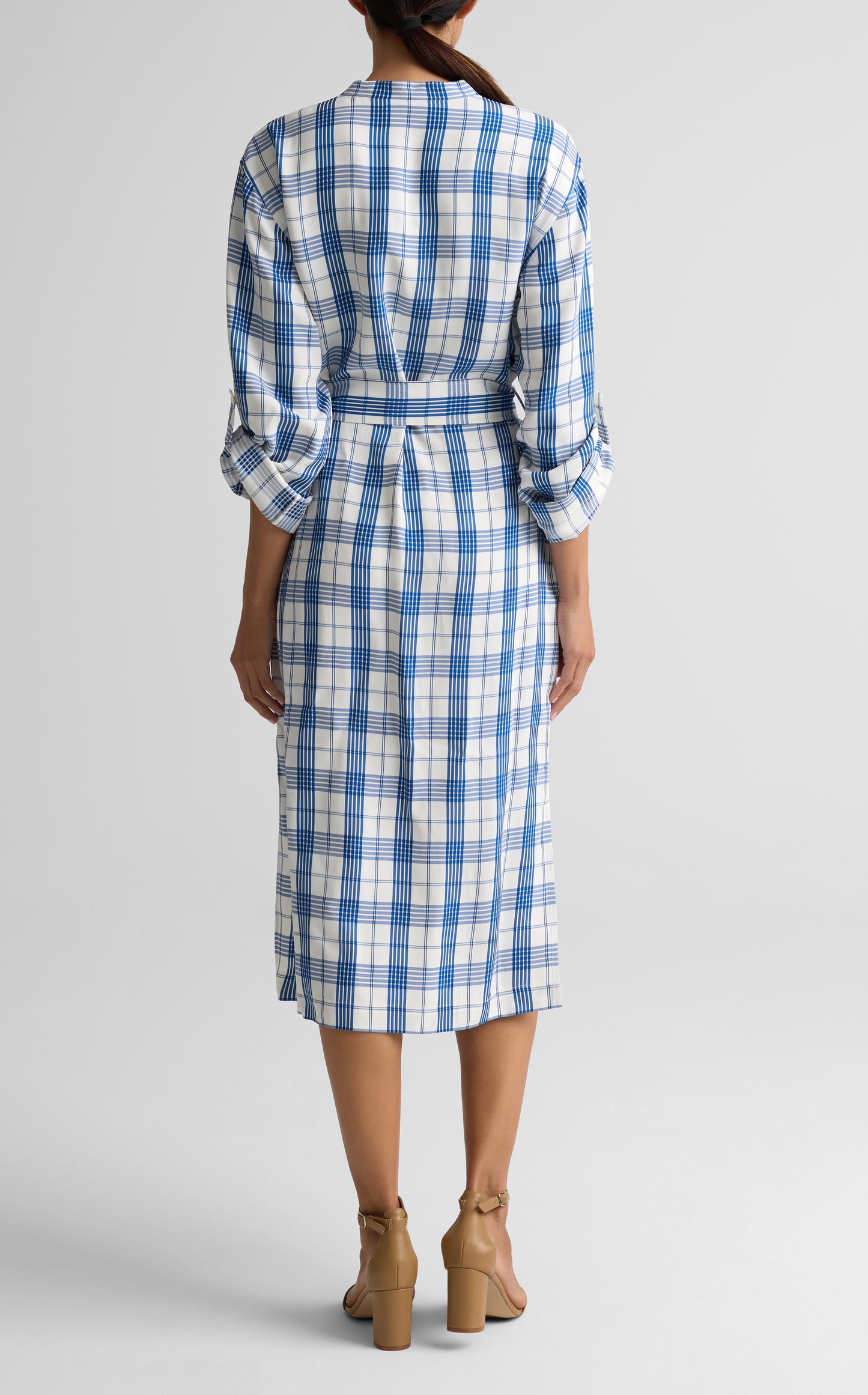 Plaid Print Shirt Dress