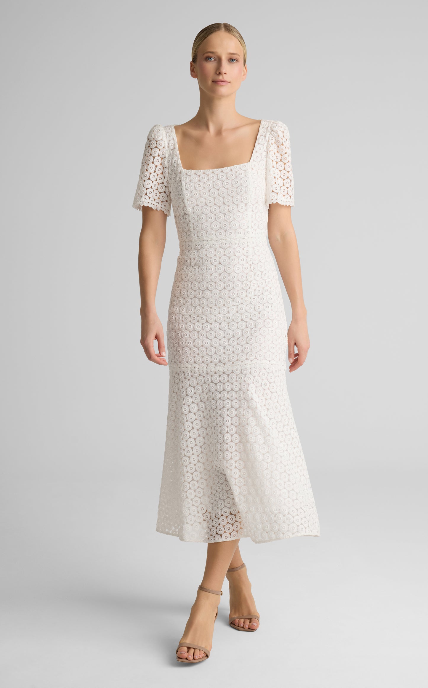 Fiorella Dress in Geometric Eyelet
