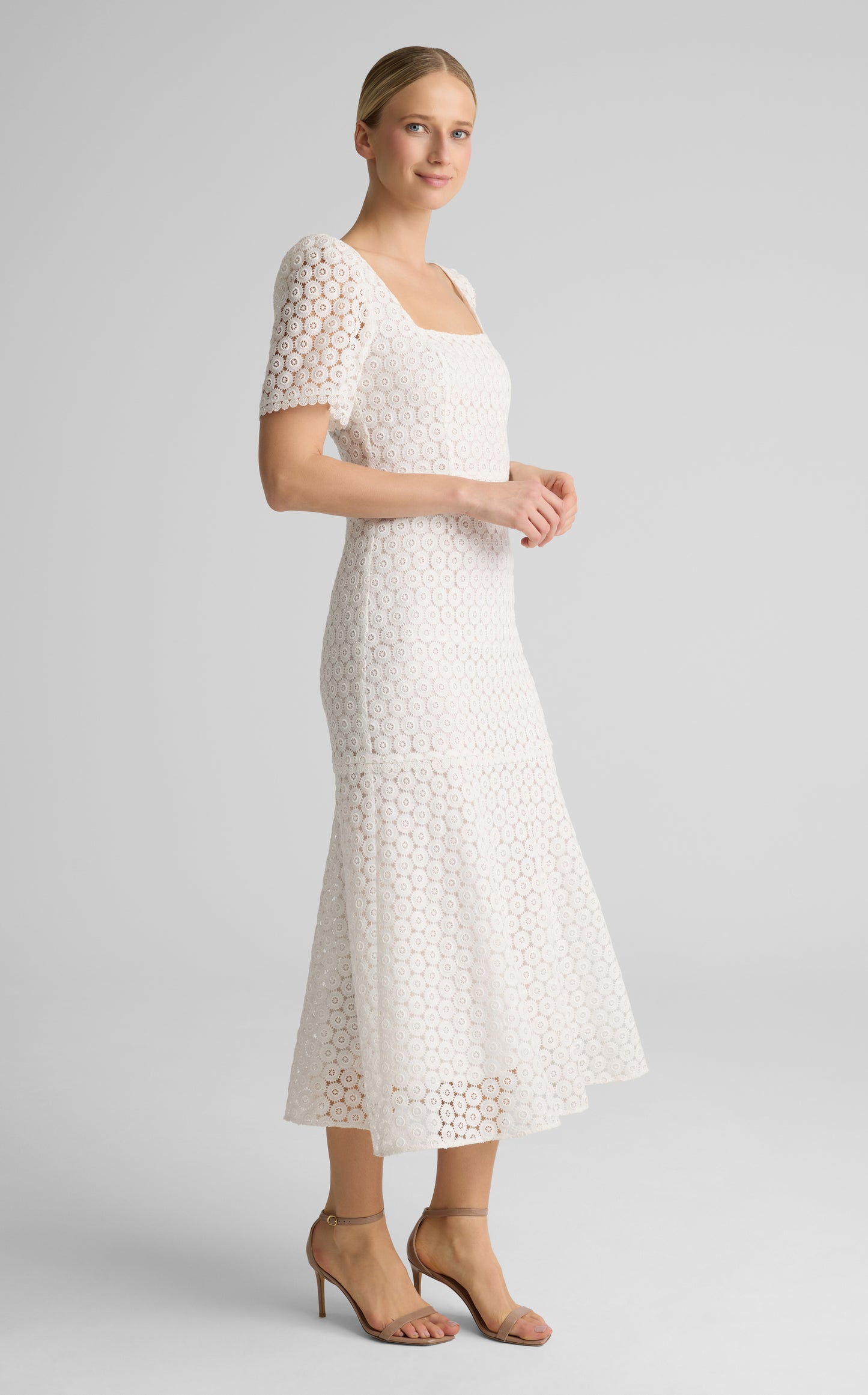 Fiorella Dress in Geometric Eyelet