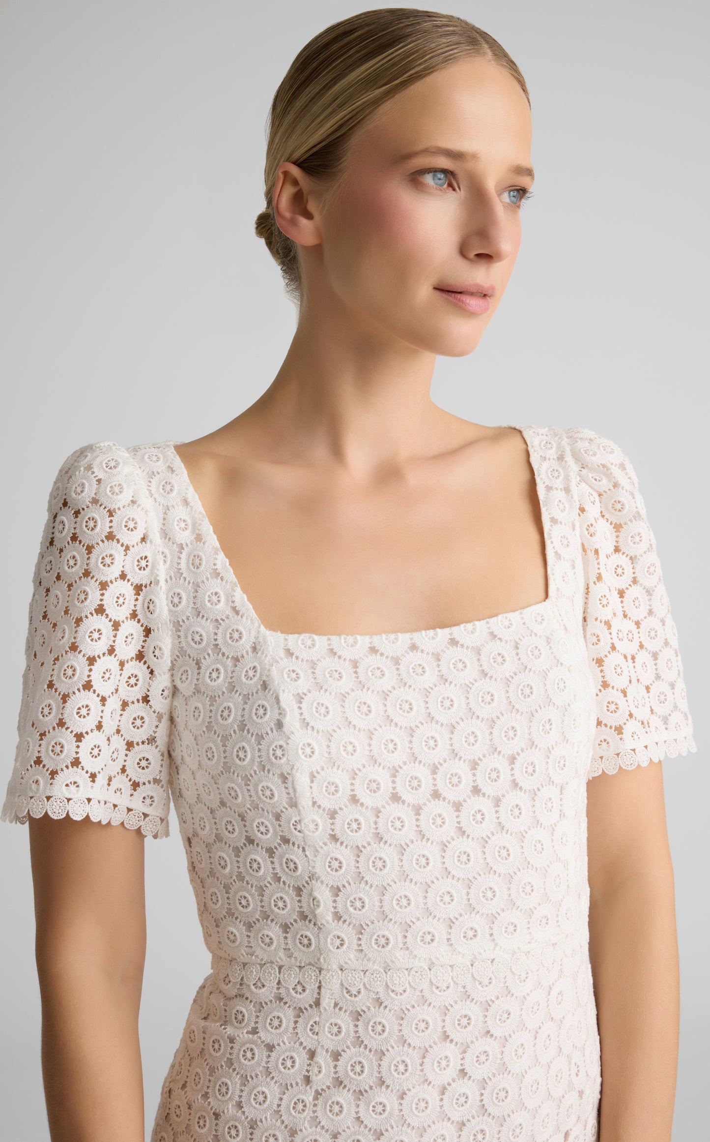 Fiorella Dress in Geometric Eyelet