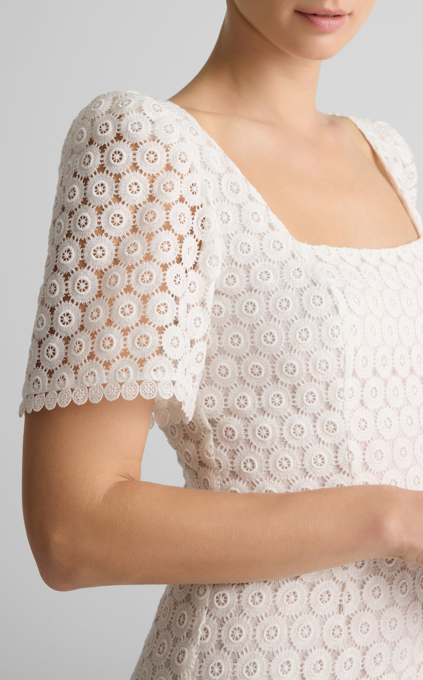 Fiorella Dress in Geometric Eyelet