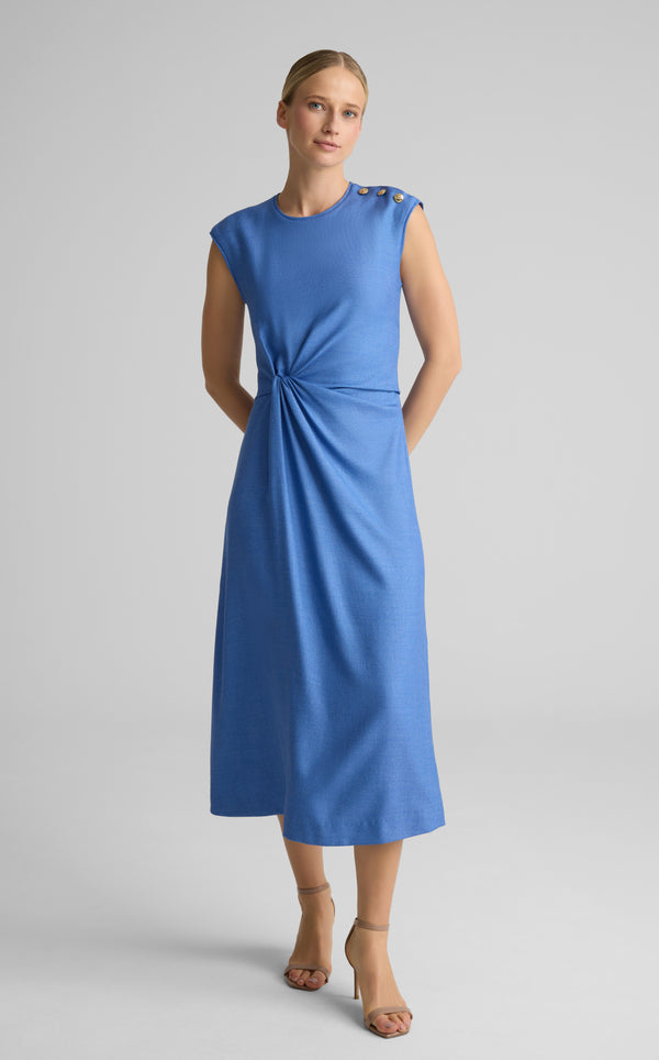 Erica Dress In Wool Silk Suiting