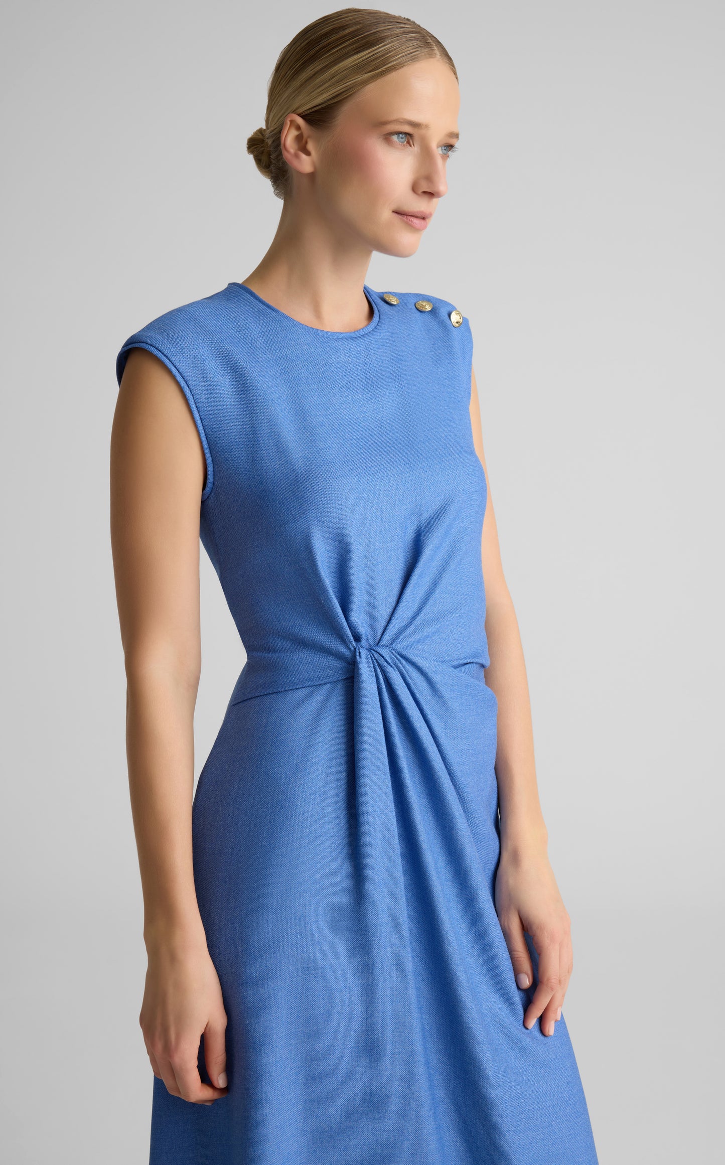 Erica Dress In Wool Silk Suiting