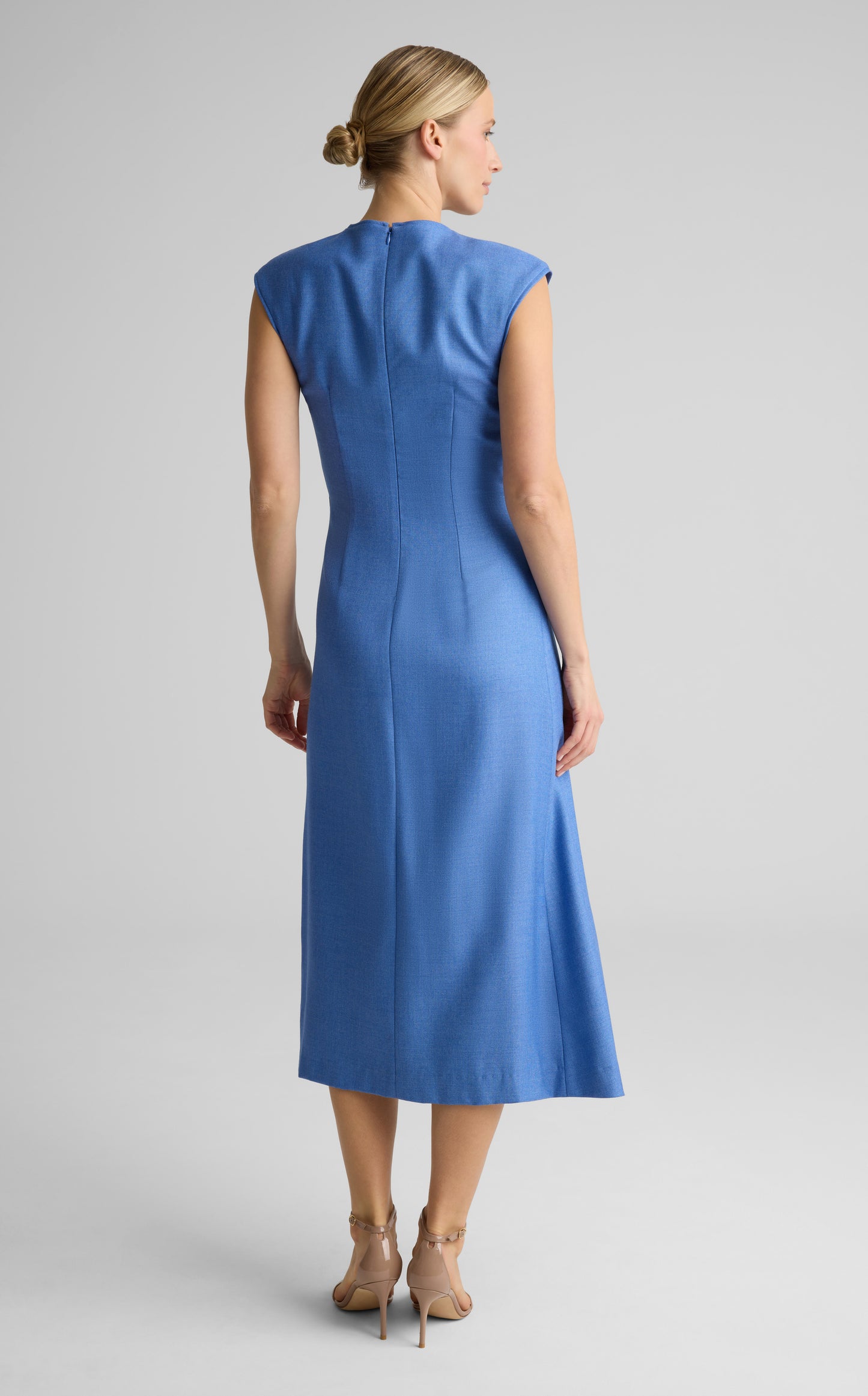 Erica Dress In Wool Silk Suiting