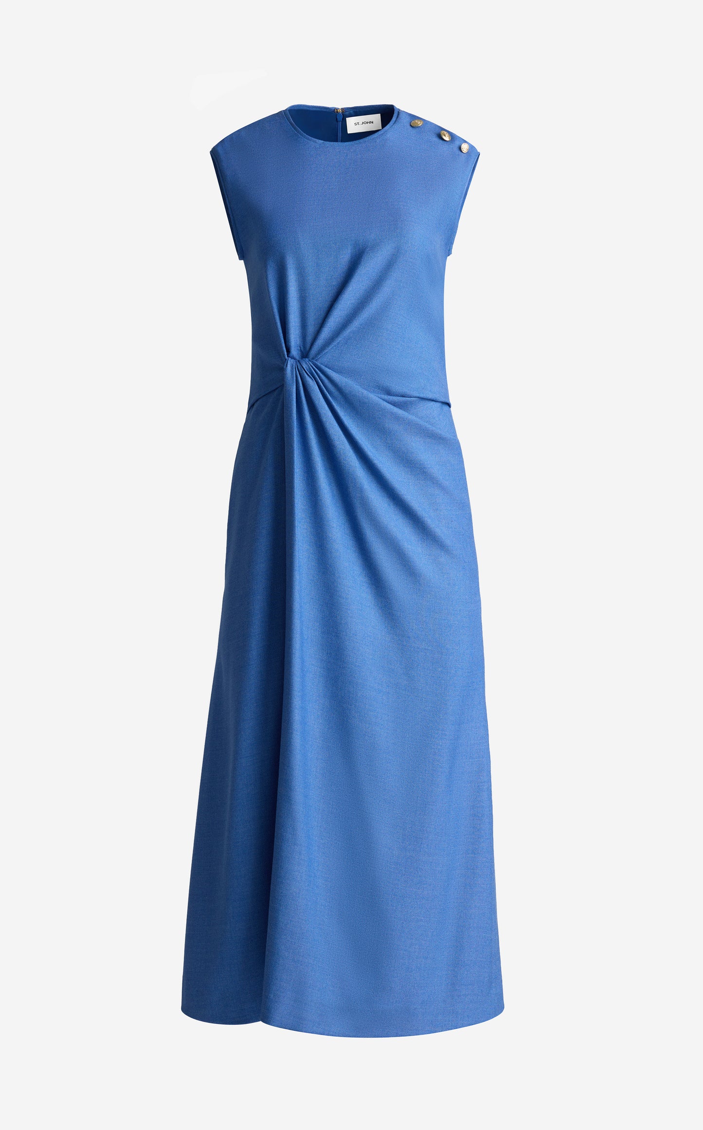 Erica Dress In Wool Silk Suiting