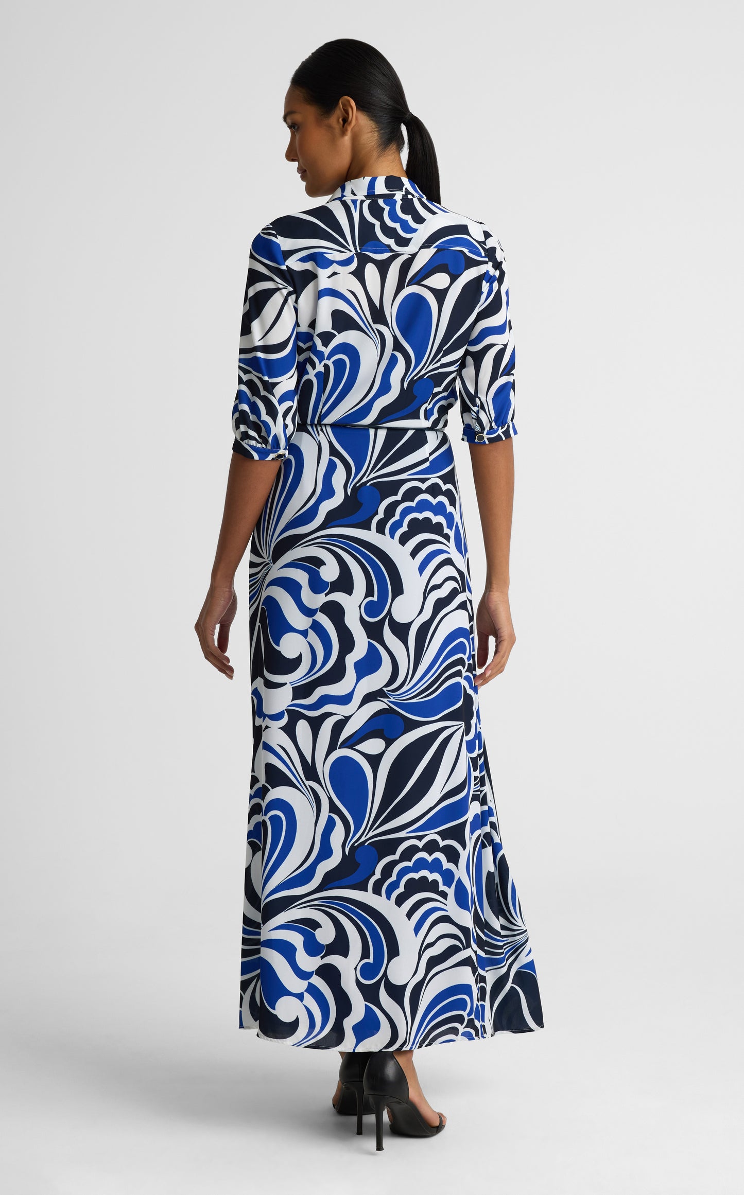 Estelle Dress In Mid Century Scroll Print