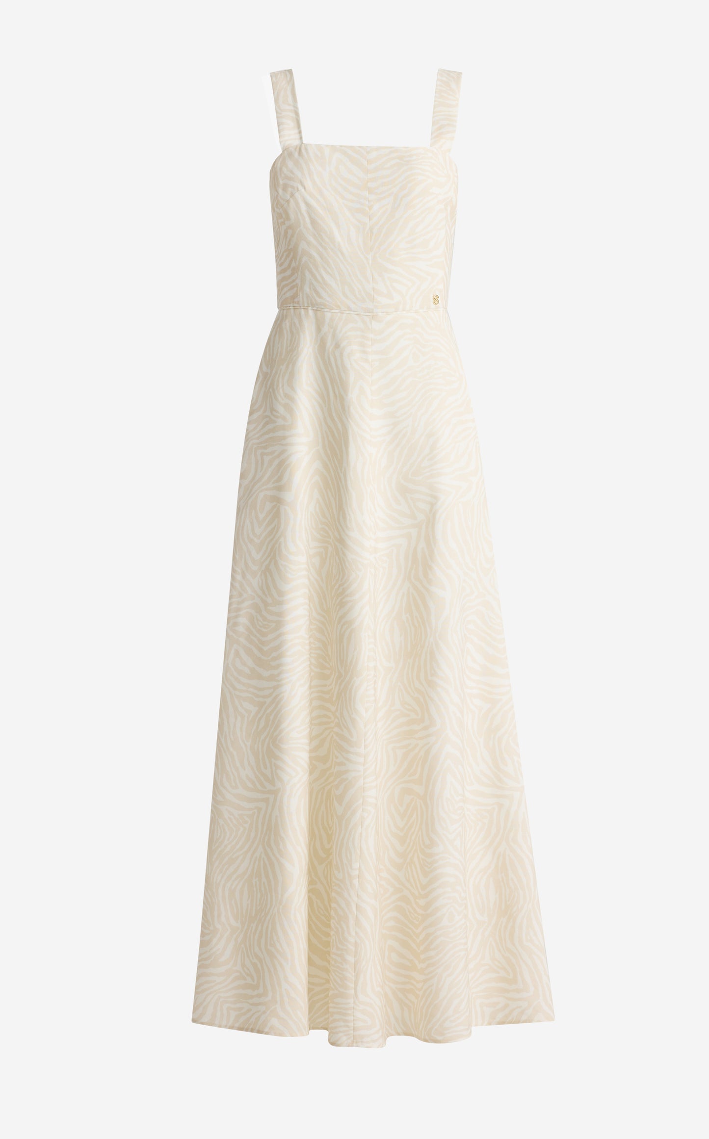 Josephine Dress In Zebra Printed Linen Blend